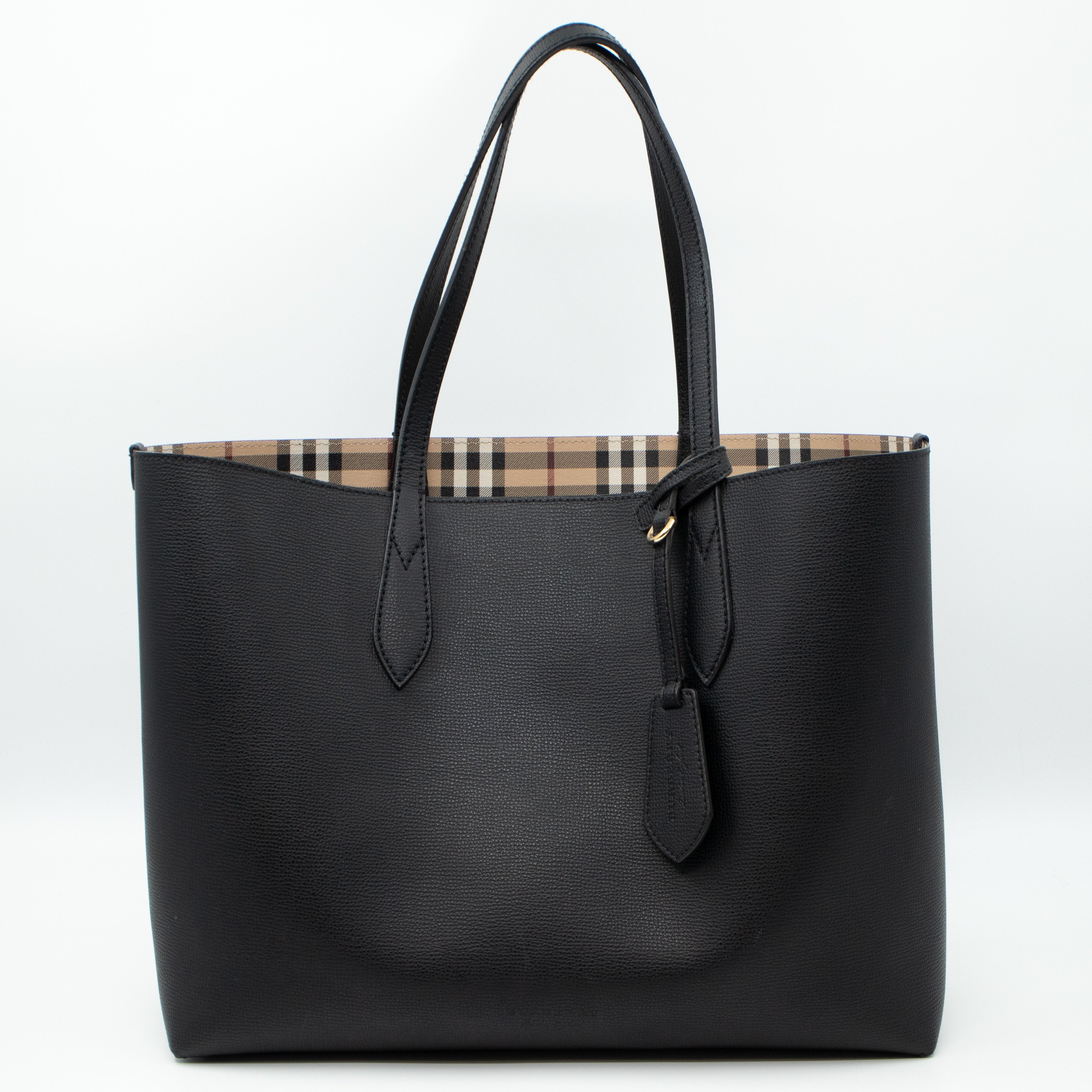 Medium Reversible Tote Haymarket Check & Black