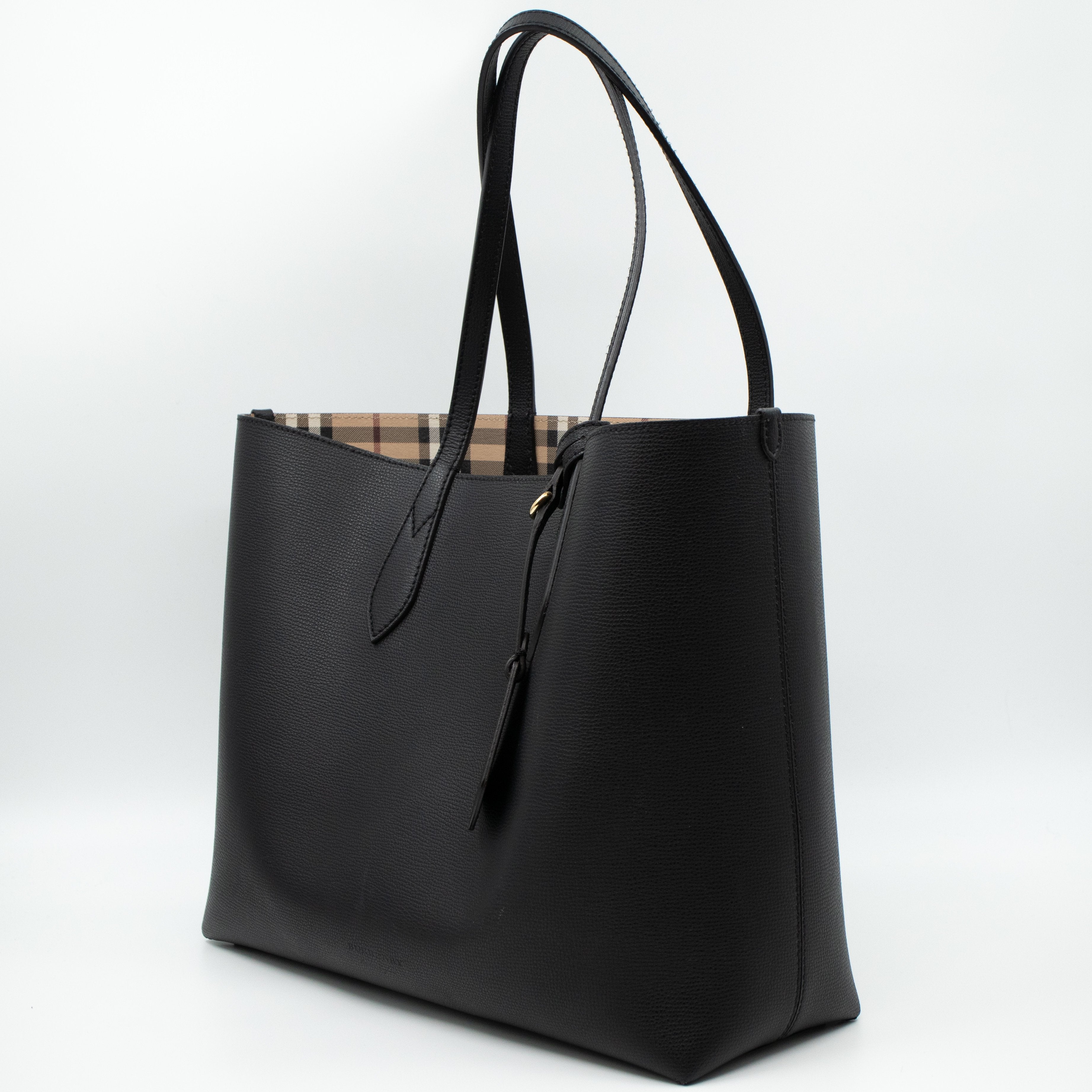 Medium Reversible Tote Haymarket Check & Black