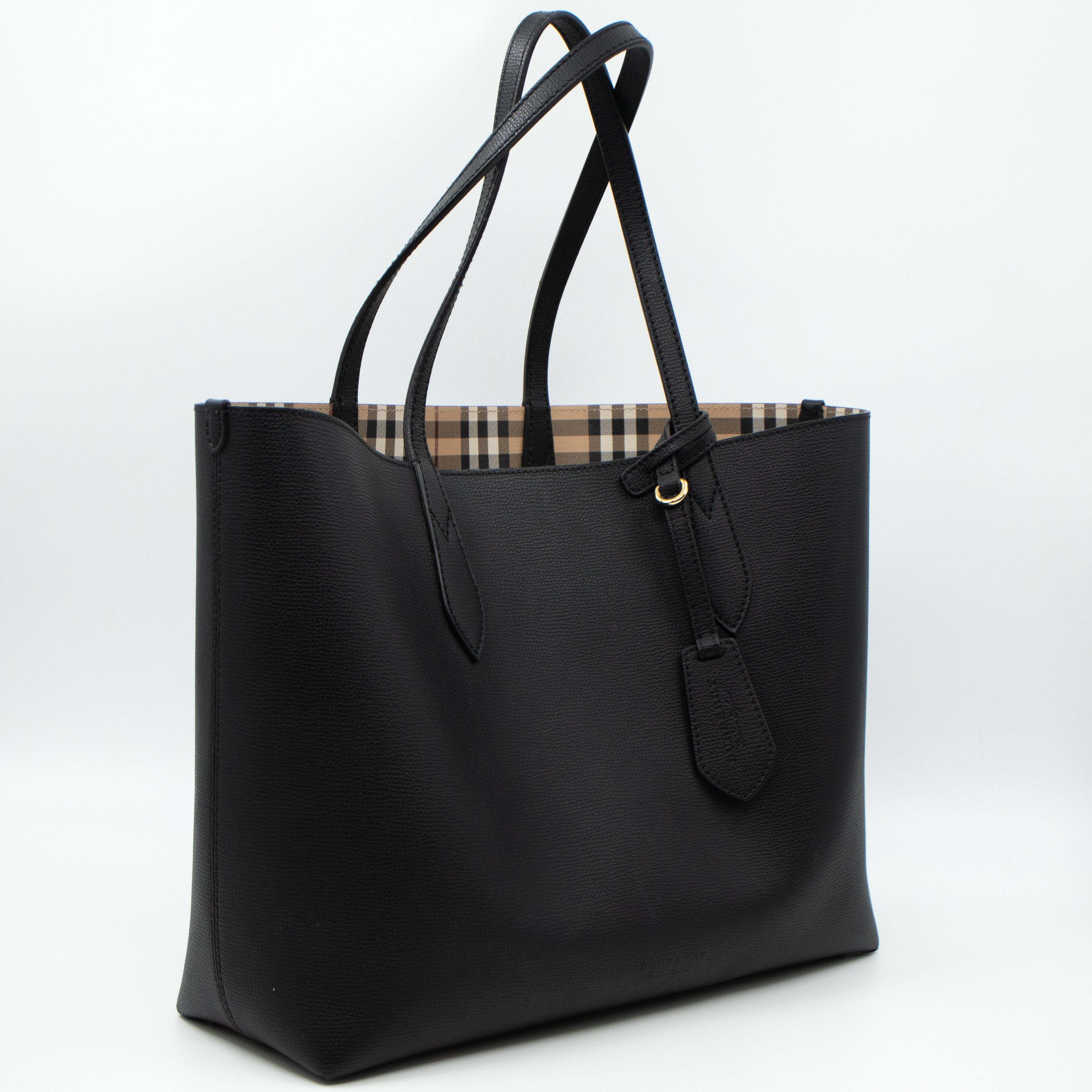 Medium Reversible Tote Haymarket Check & Black