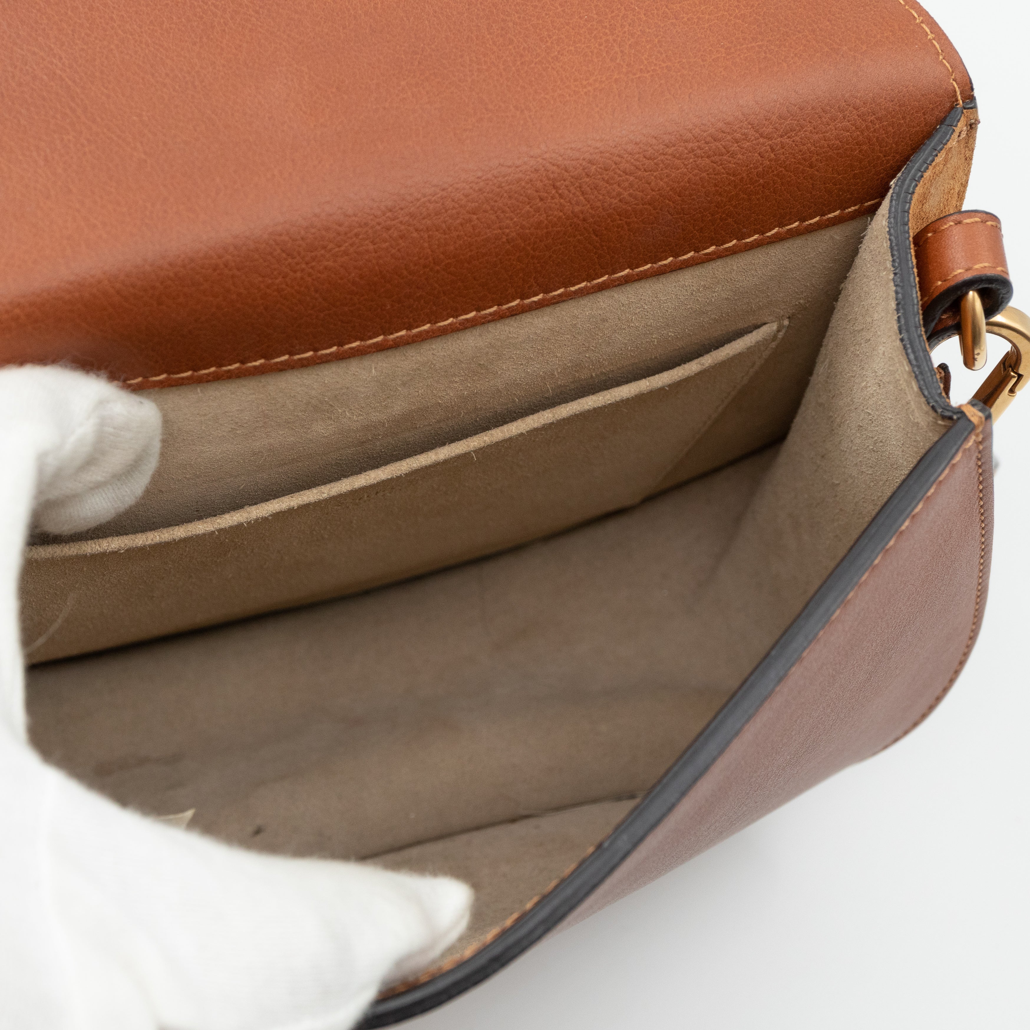 Medium Nile Bracelet Bag Brown Leather