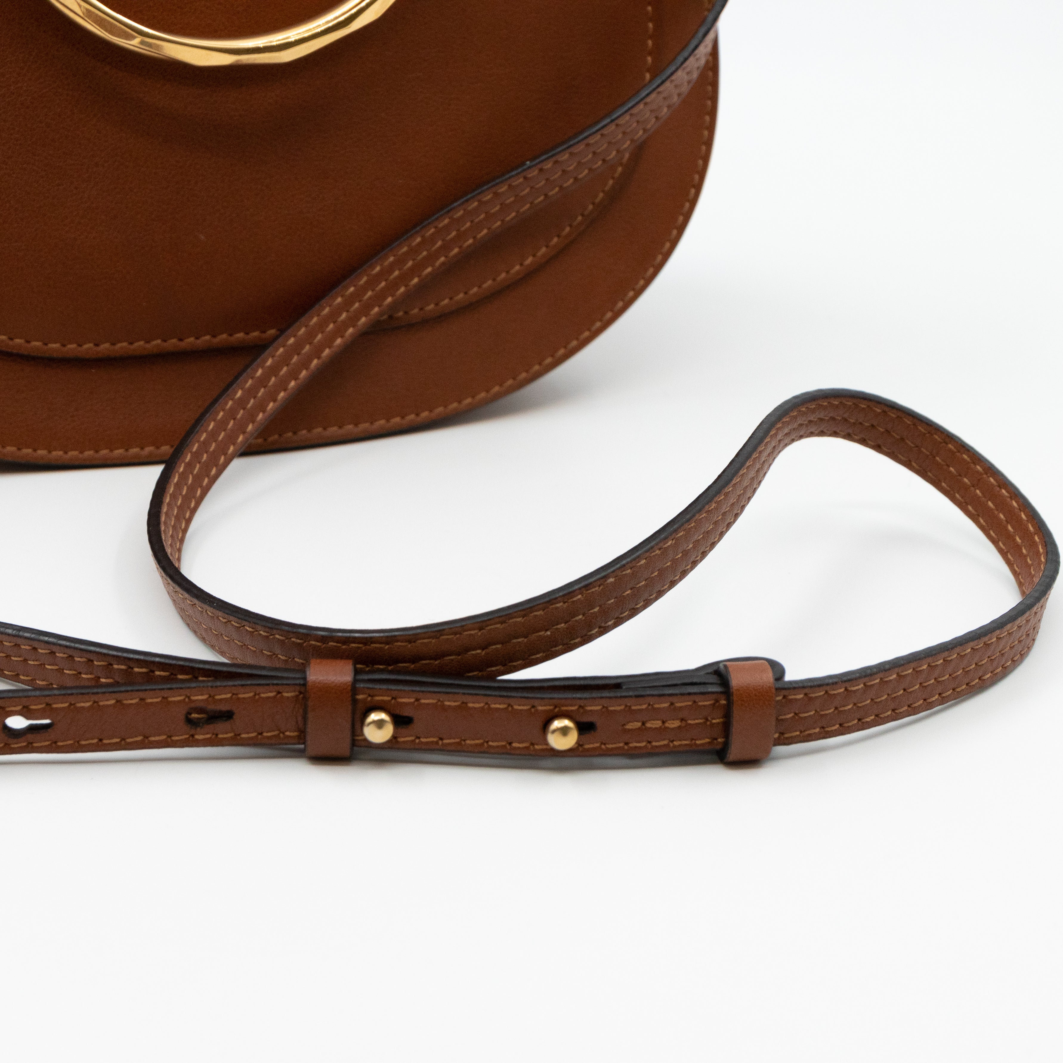 Medium Nile Bracelet Bag Brown Leather