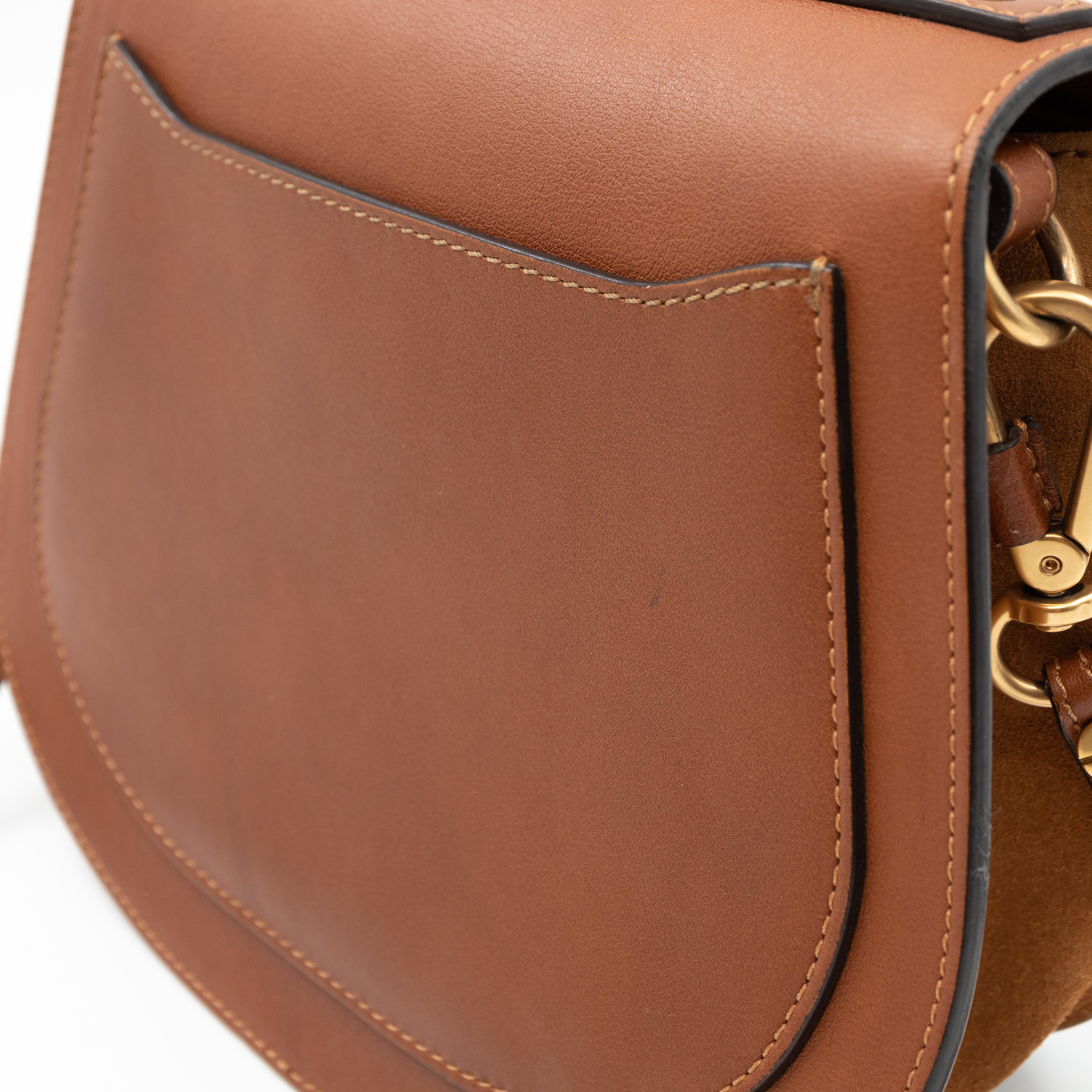 Medium Nile Bracelet Bag Brown Leather