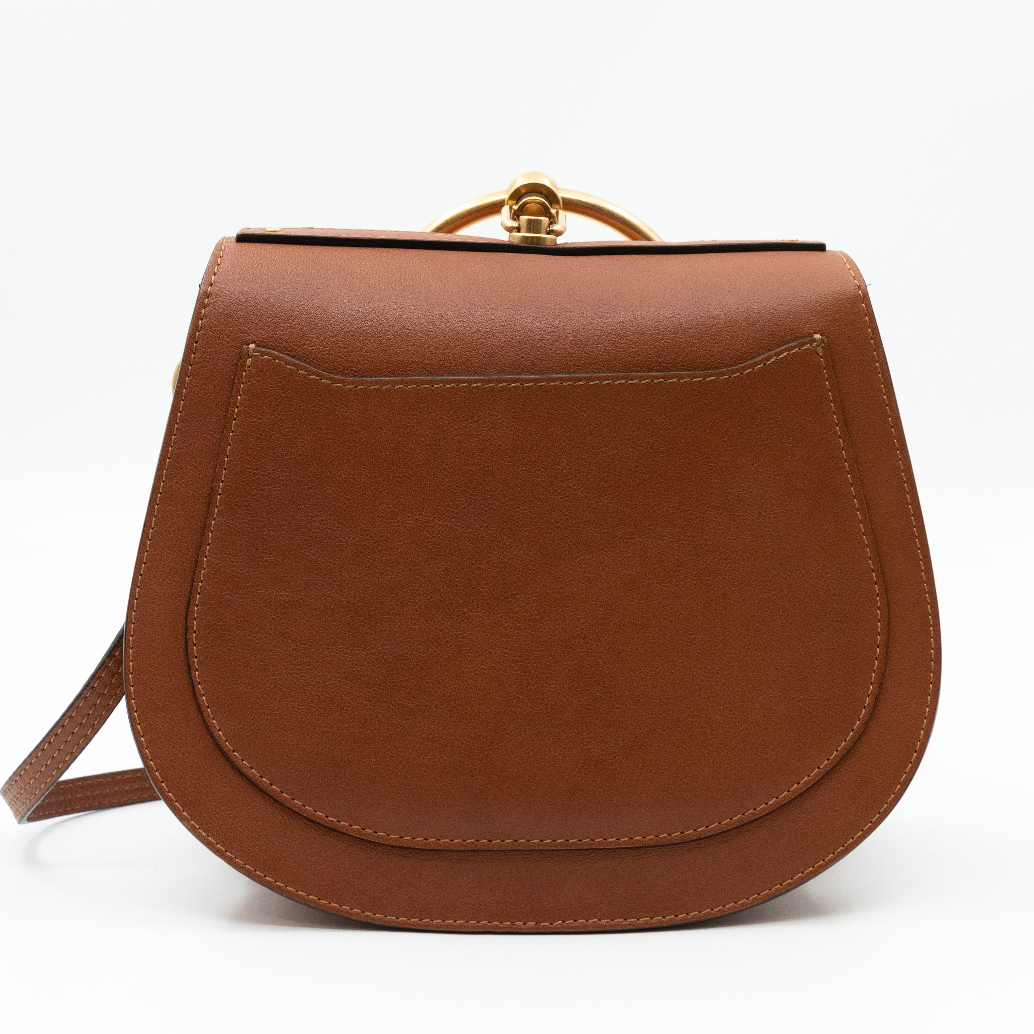 Medium Nile Bracelet Bag Brown Leather