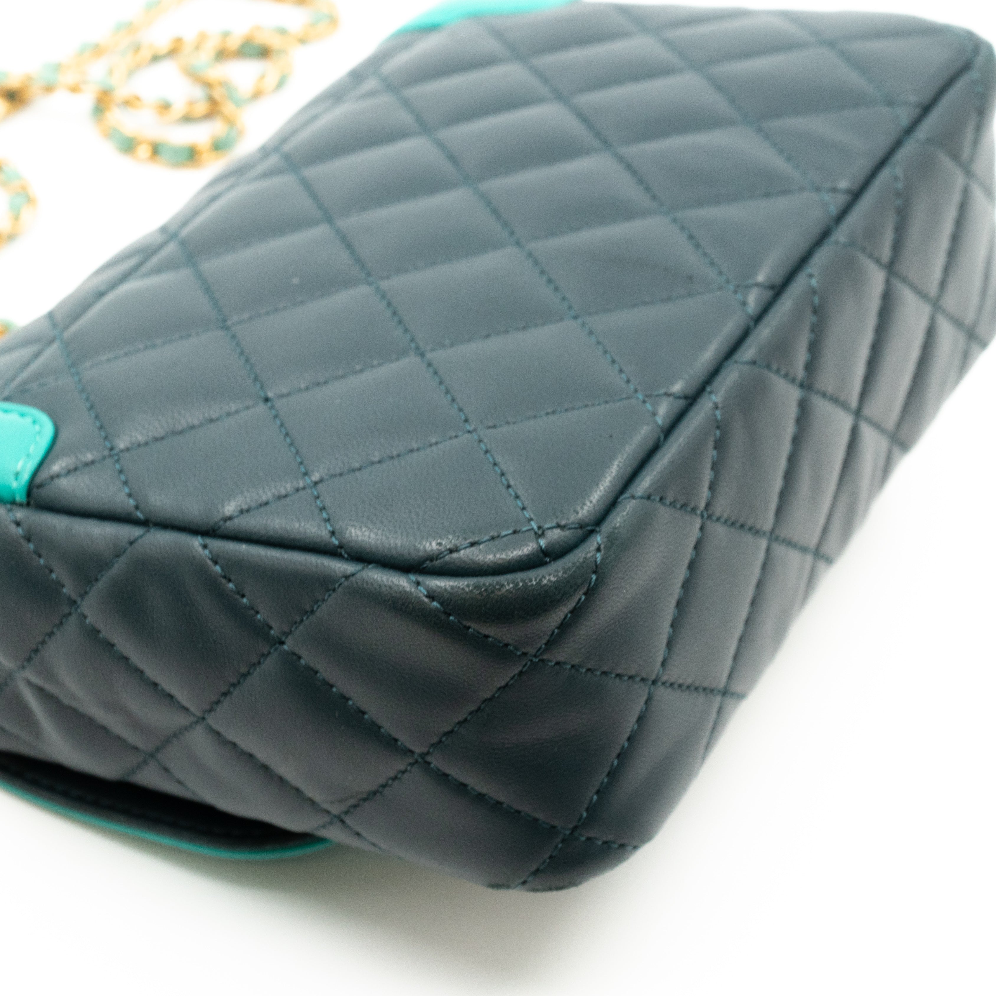 Small Single Flap Bag Blue Leather