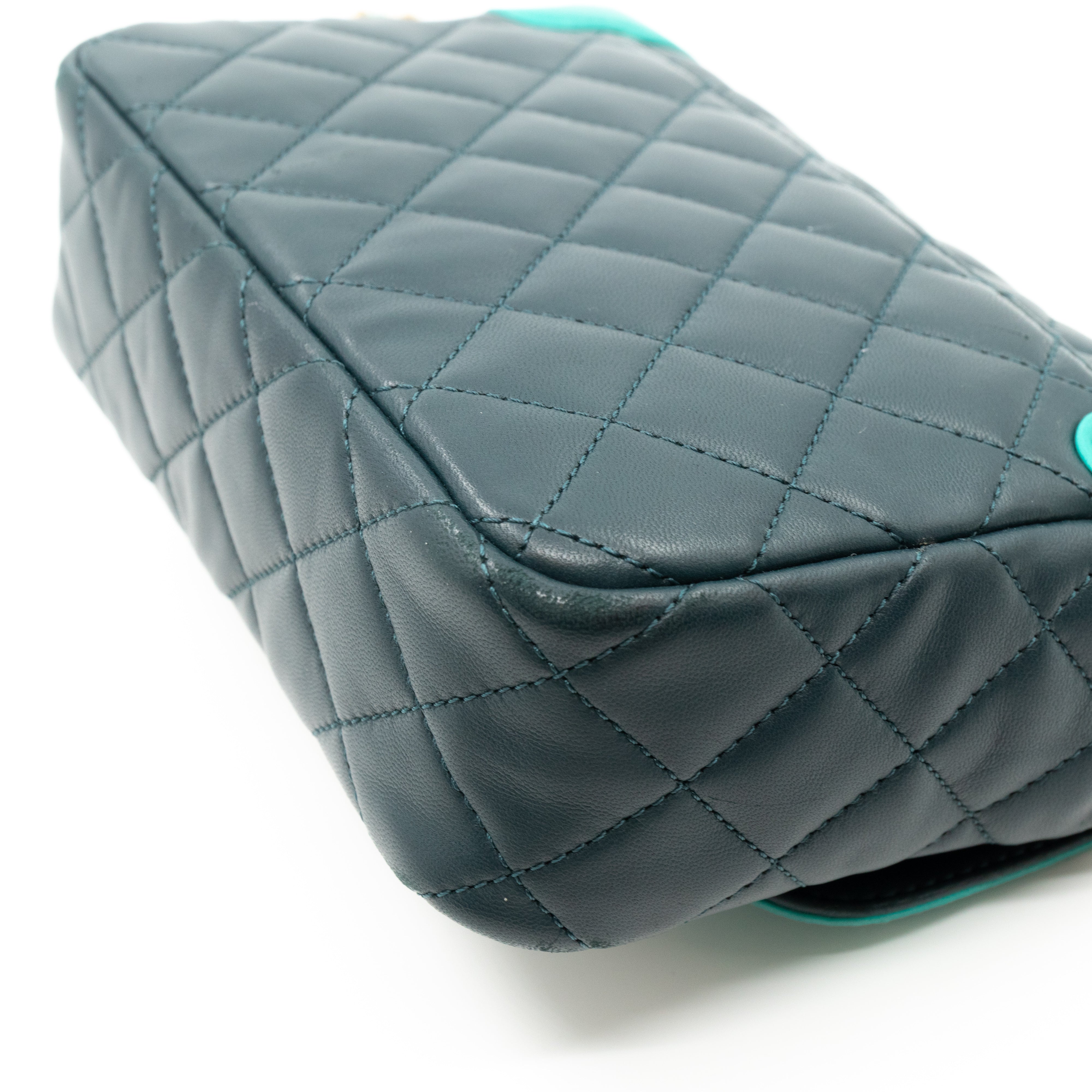 Small Single Flap Bag Blue Leather