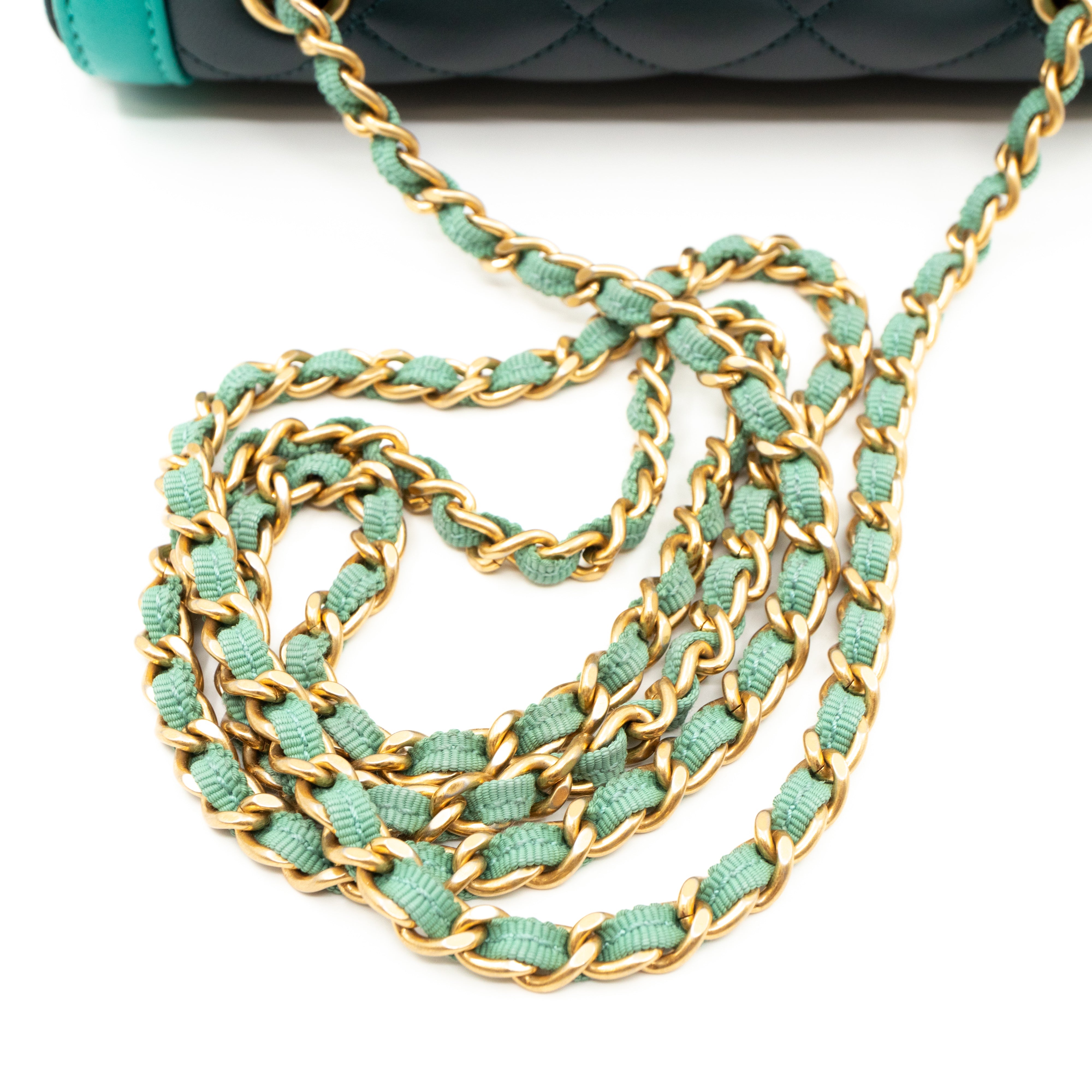 Small Single Flap Bag Blue Leather