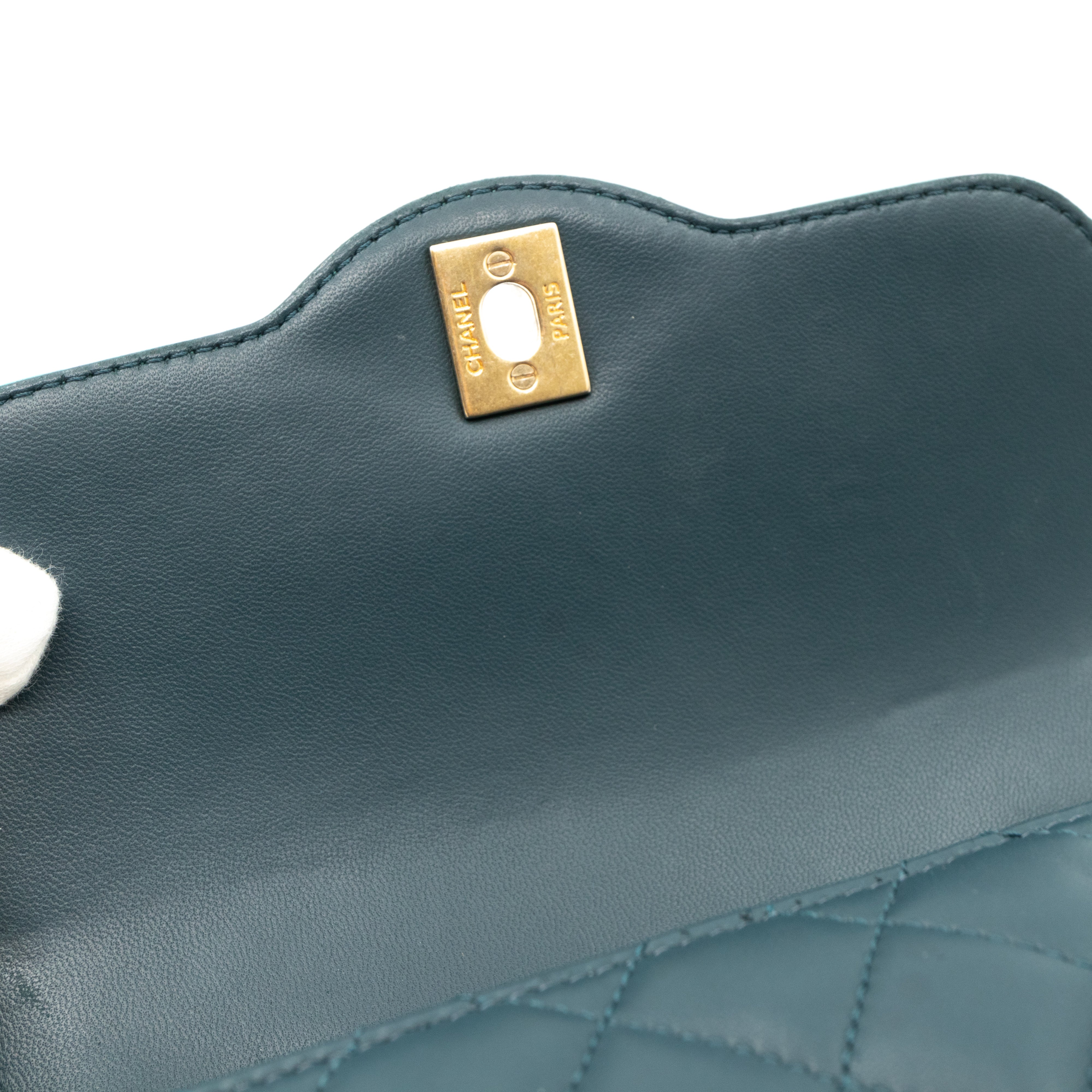 Small Single Flap Bag Blue Leather