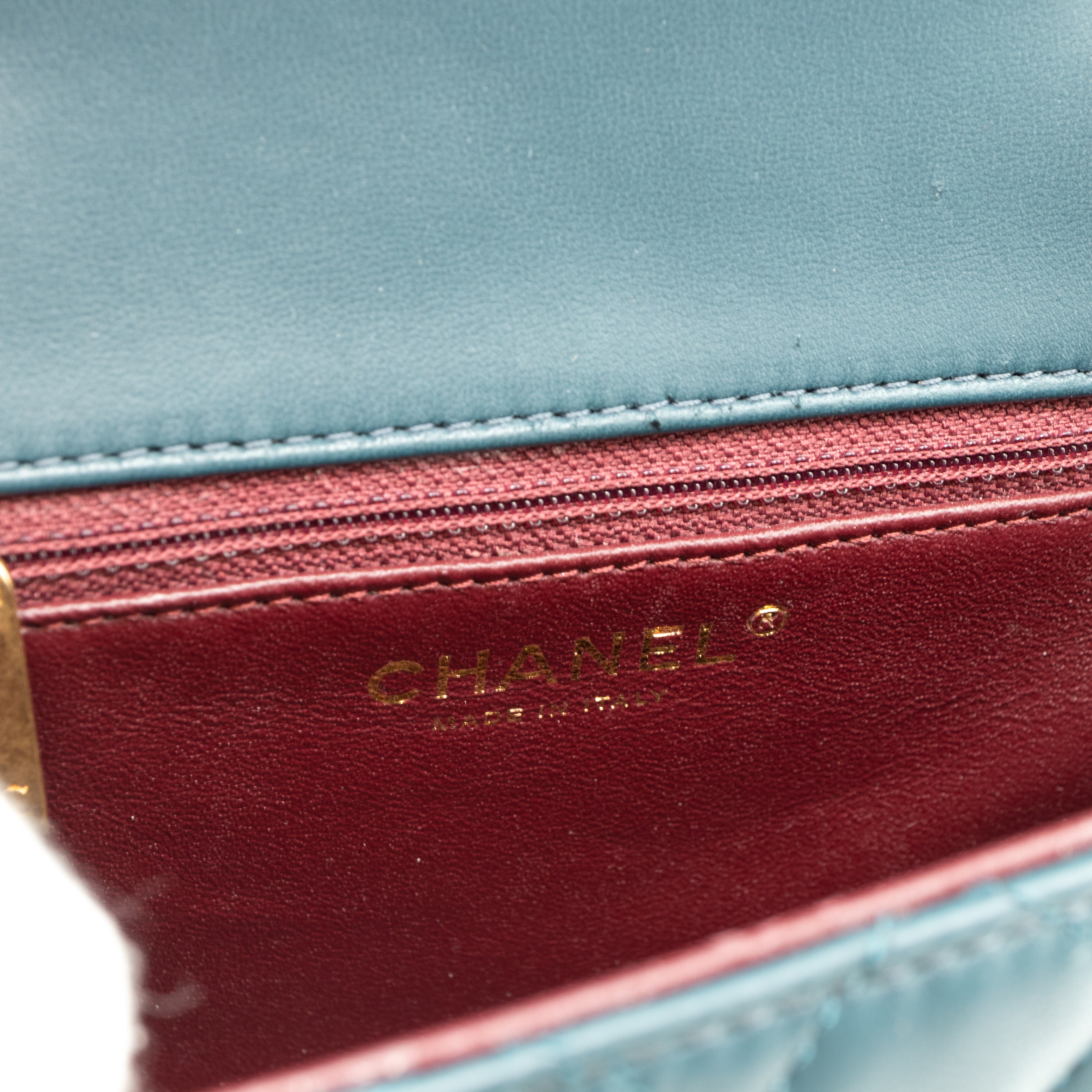 Small Single Flap Bag Blue Leather