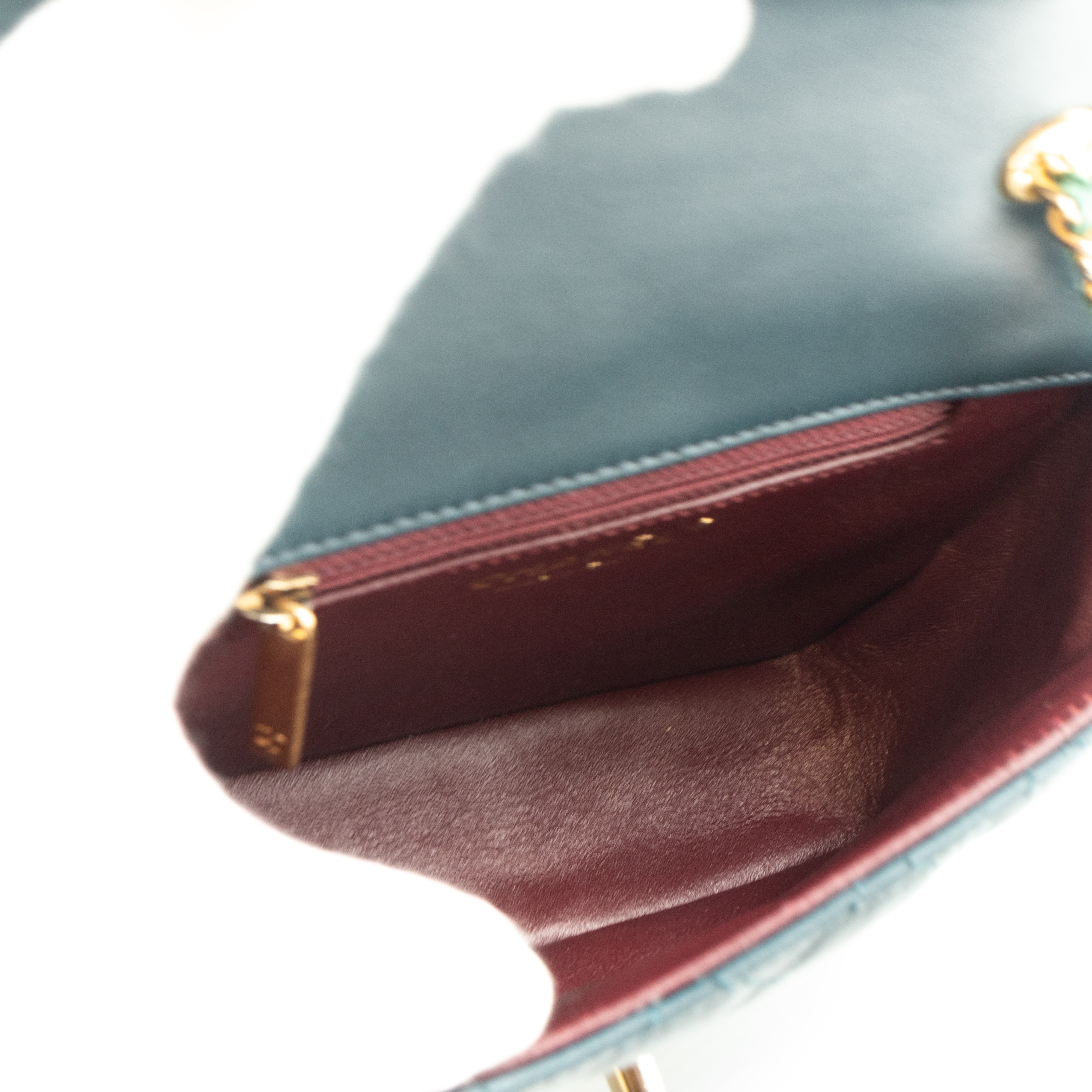 Small Single Flap Bag Blue Leather