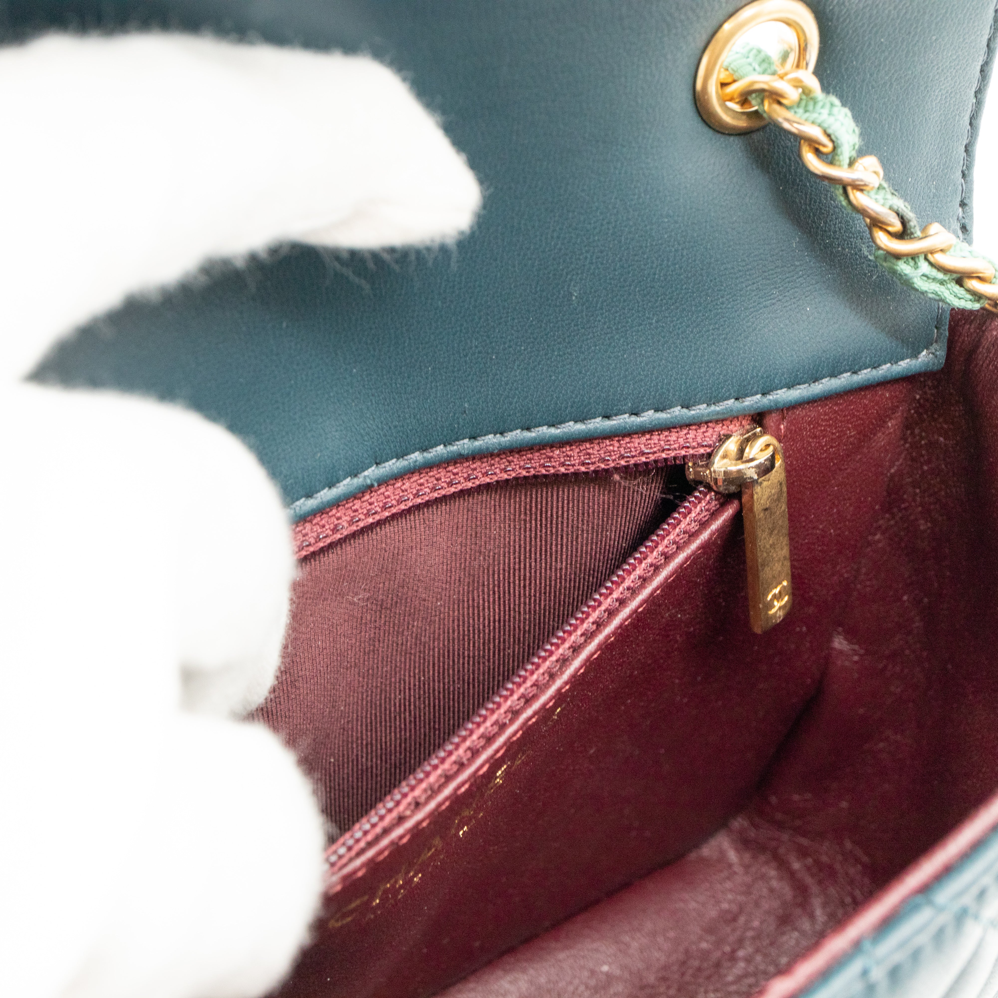 Small Single Flap Bag Blue Leather