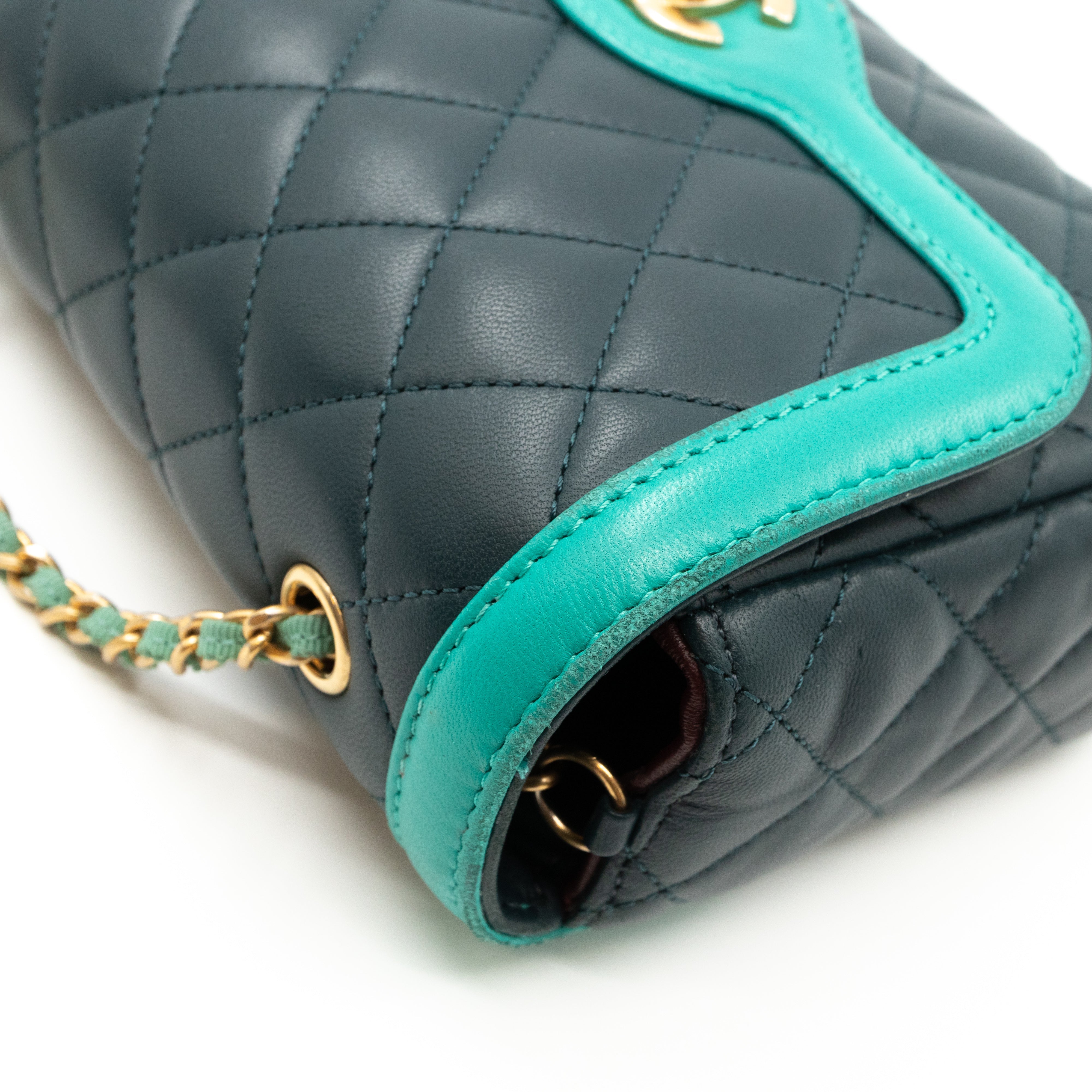 Small Single Flap Bag Blue Leather