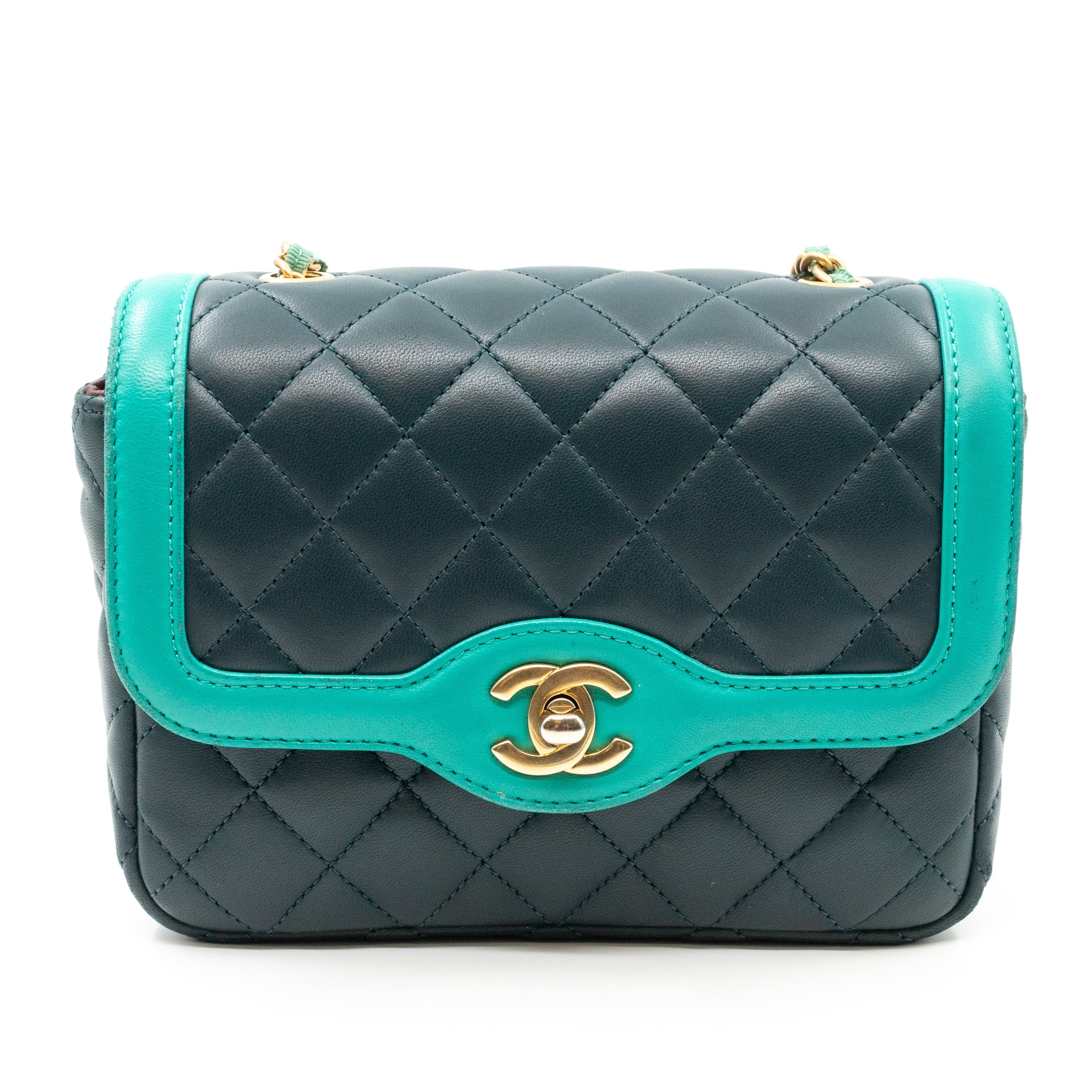 Small Single Flap Bag Blue Leather