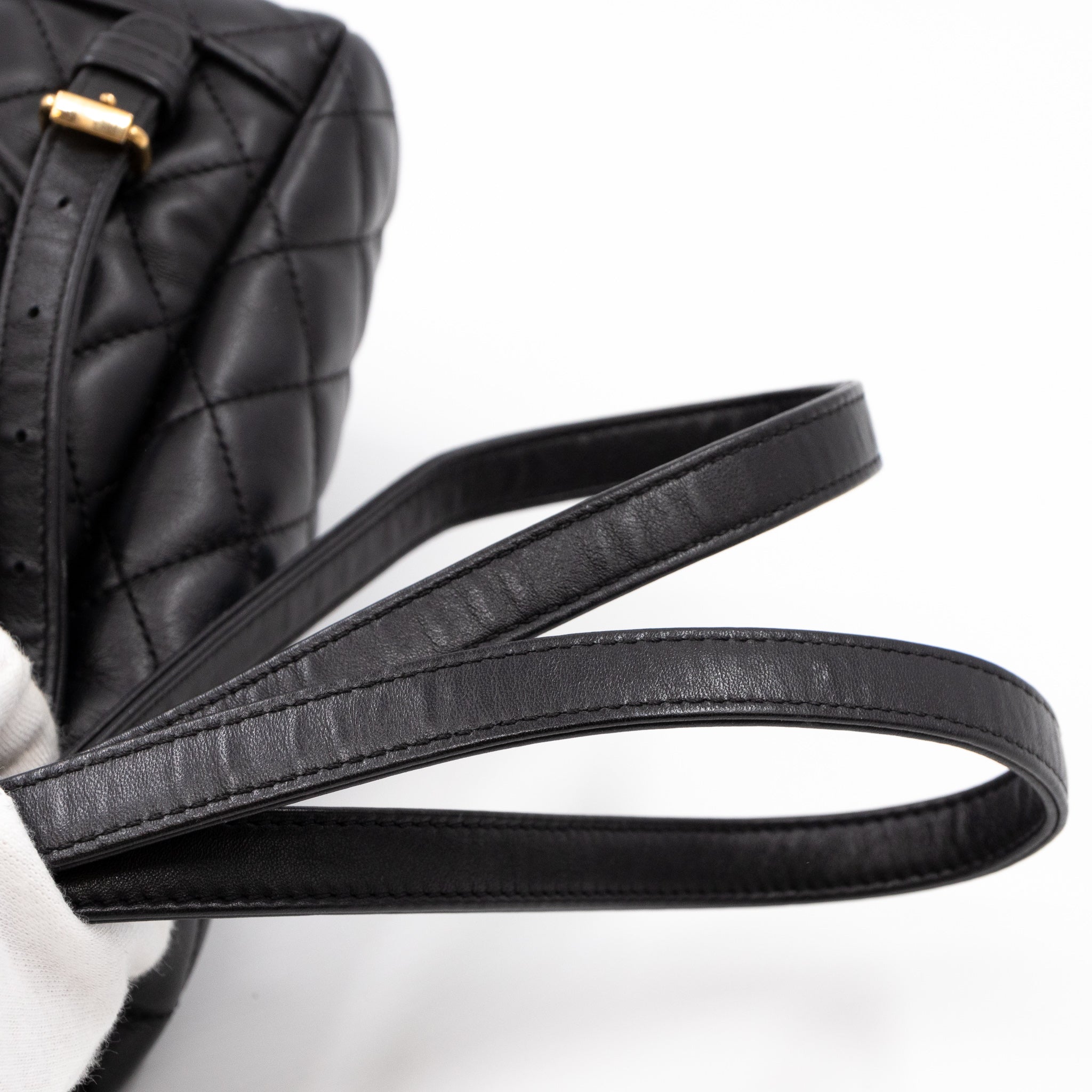 Urban Spirit Backpack Black Quilted Leather