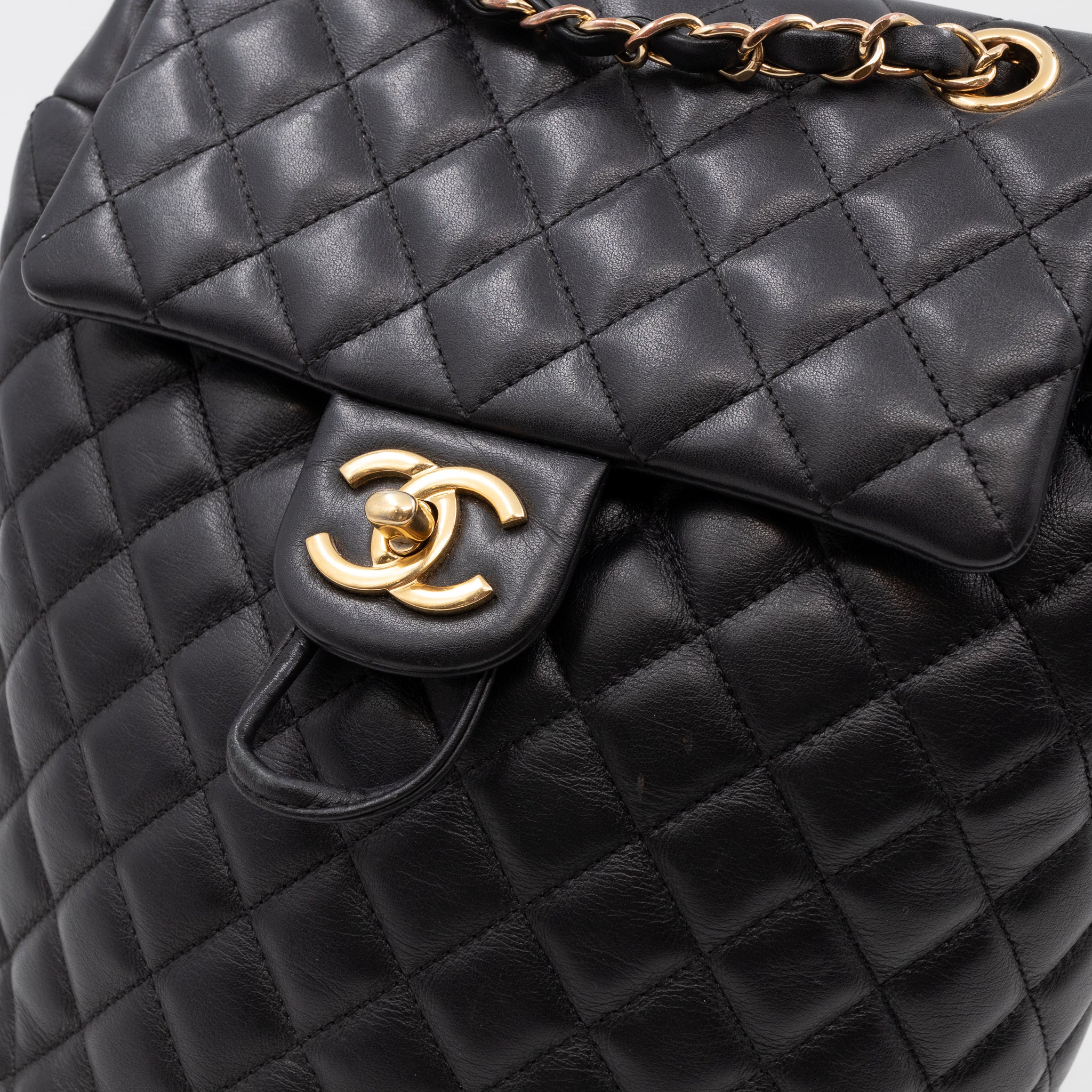 Urban Spirit Backpack Black Quilted Leather