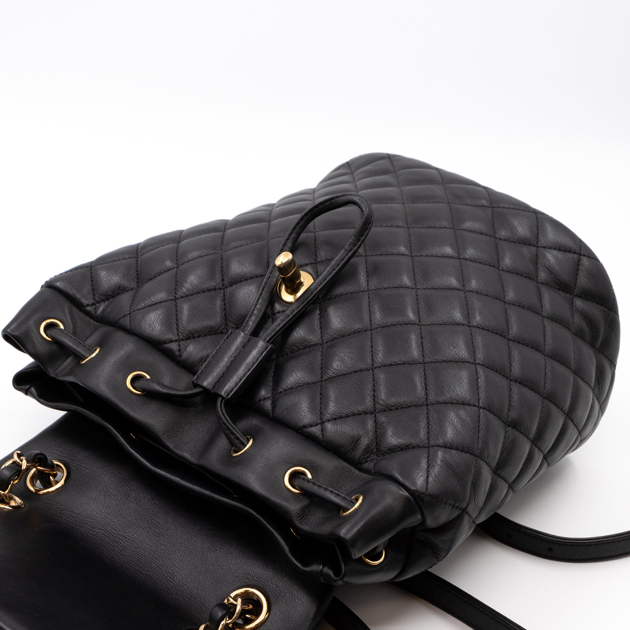 Urban Spirit Backpack Black Quilted Leather