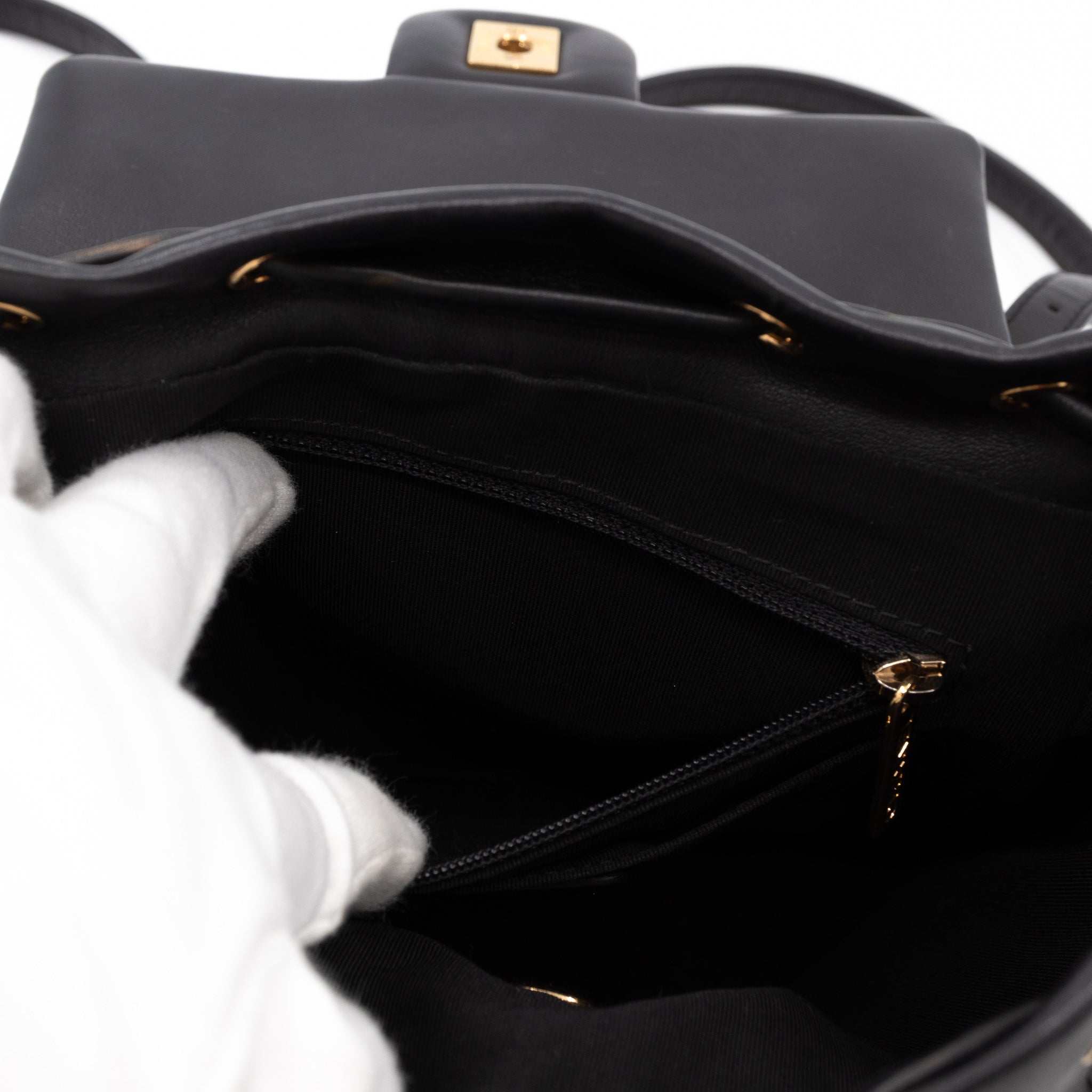 Urban Spirit Backpack Black Quilted Leather