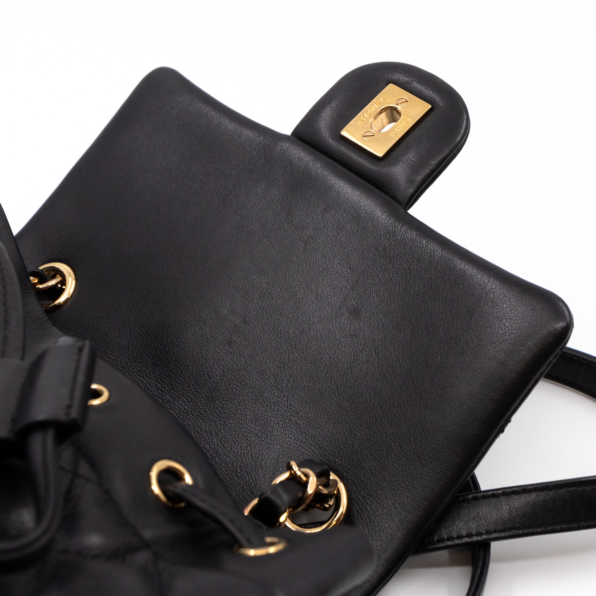 Urban Spirit Backpack Black Quilted Leather