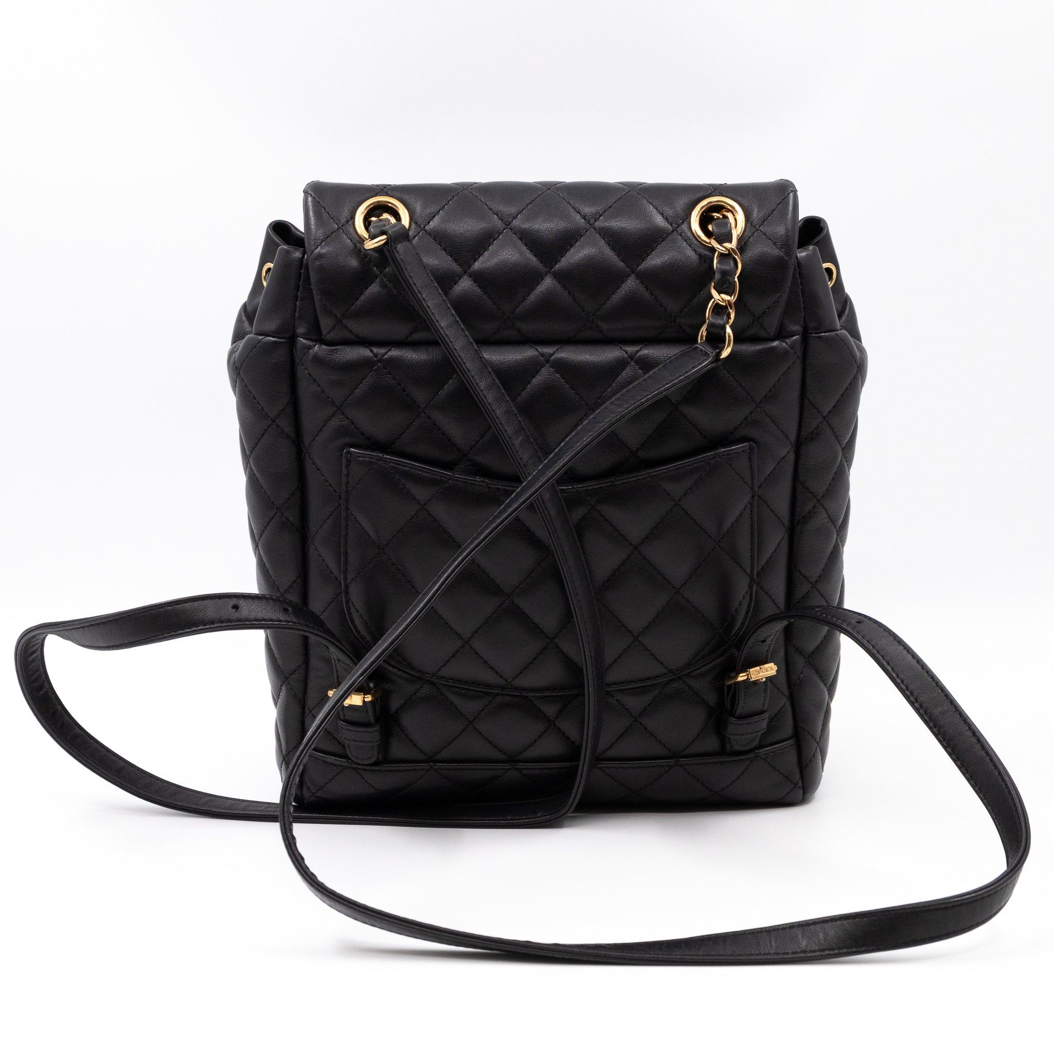 Urban Spirit Backpack Black Quilted Leather
