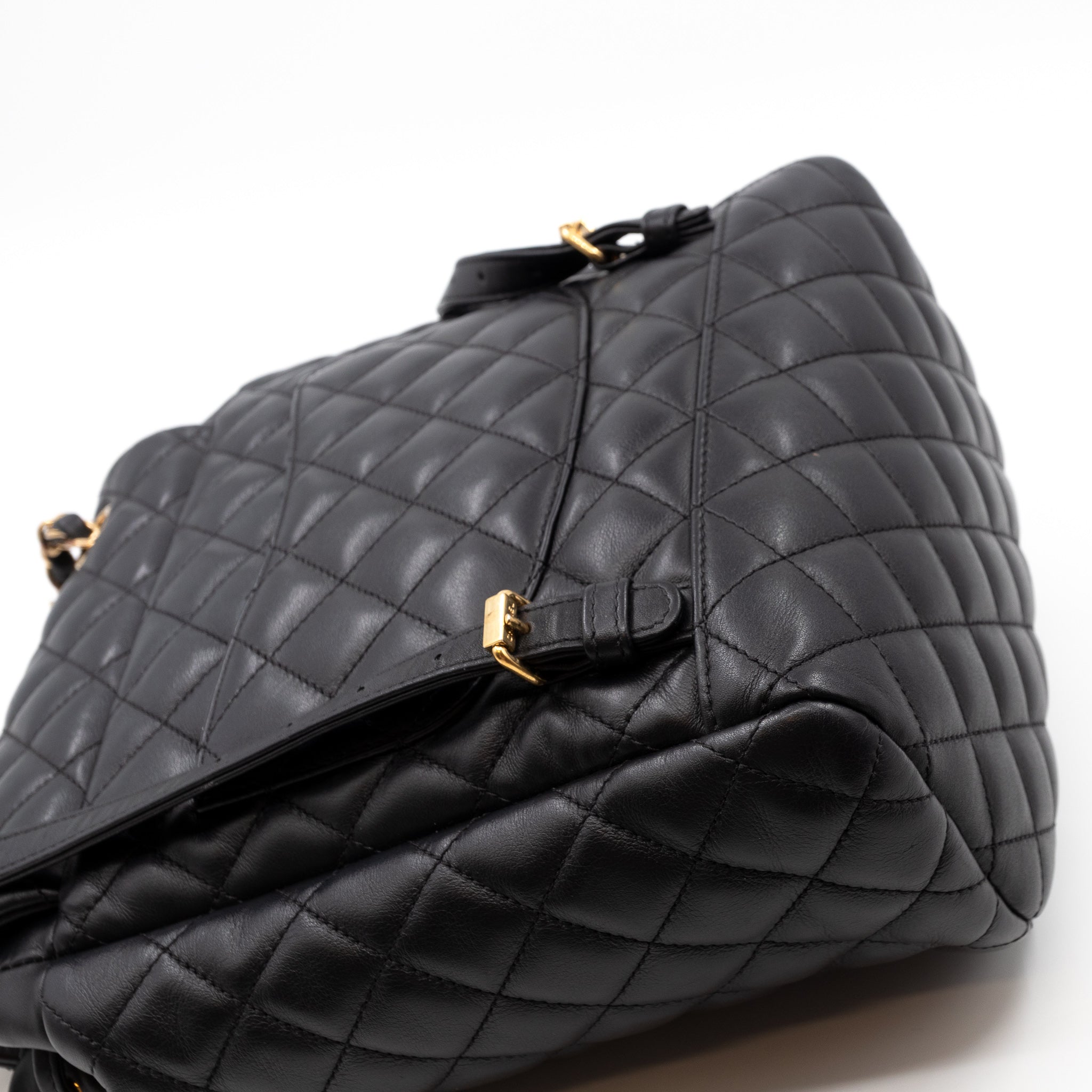 Urban Spirit Backpack Black Quilted Leather