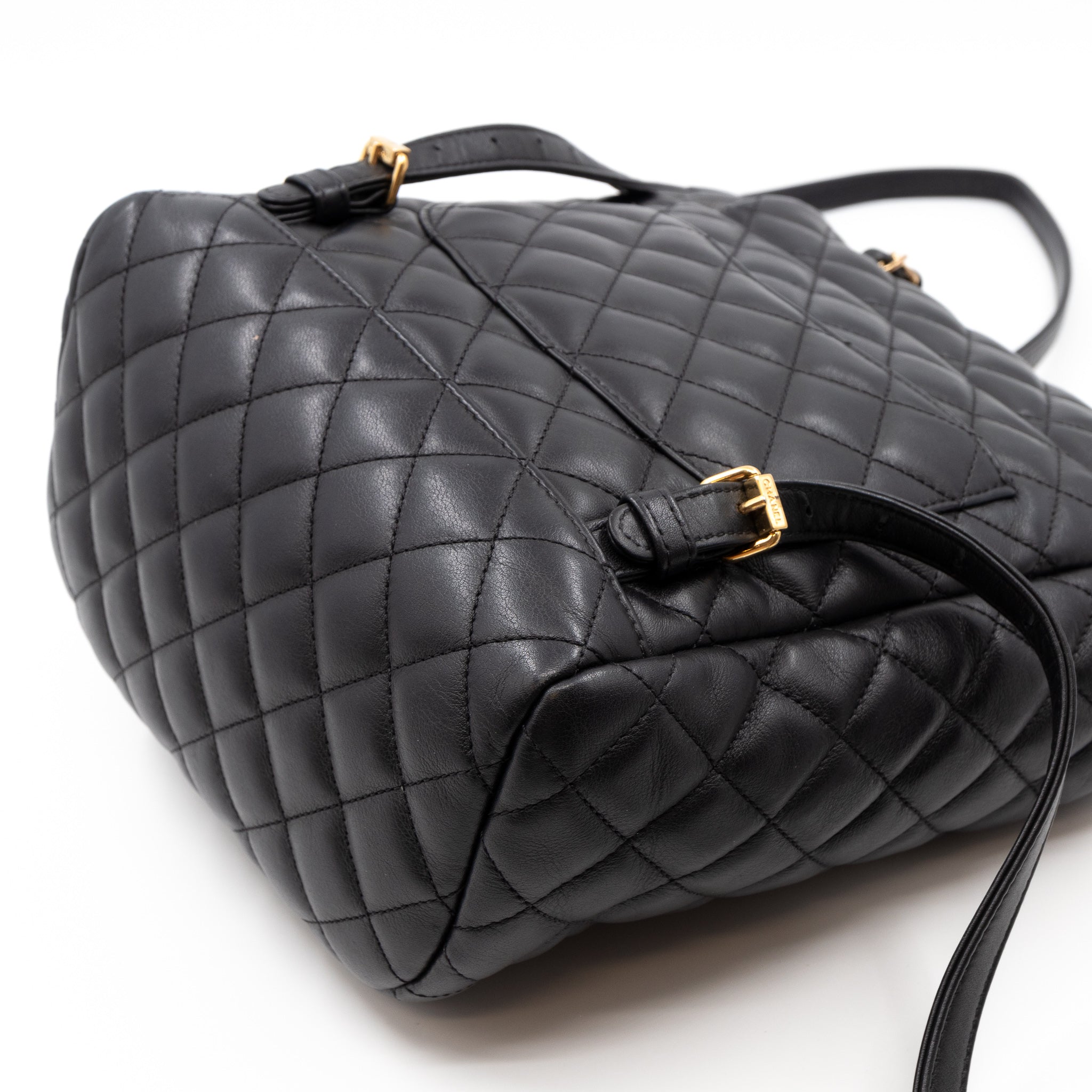 Urban Spirit Backpack Black Quilted Leather