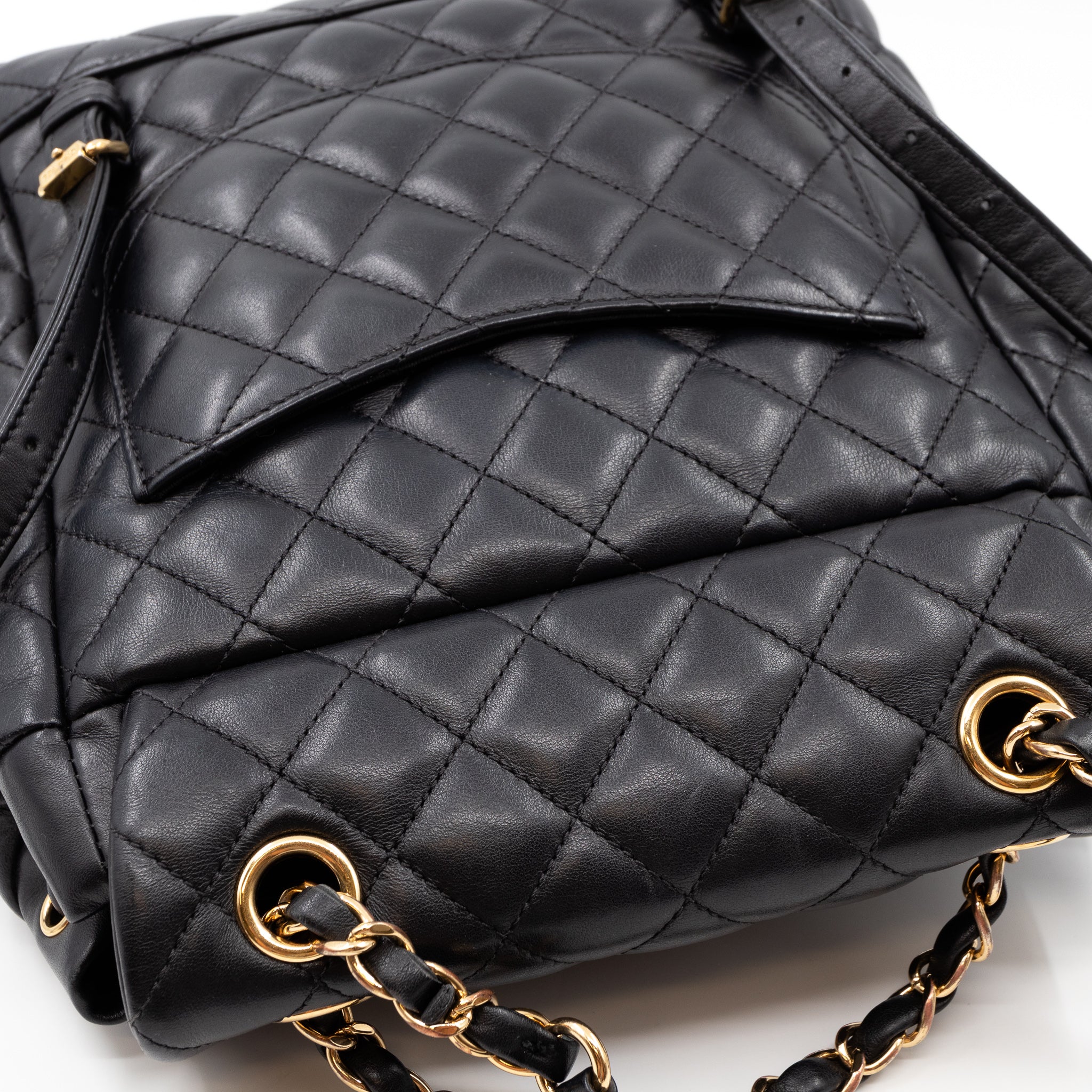 Urban Spirit Backpack Black Quilted Leather
