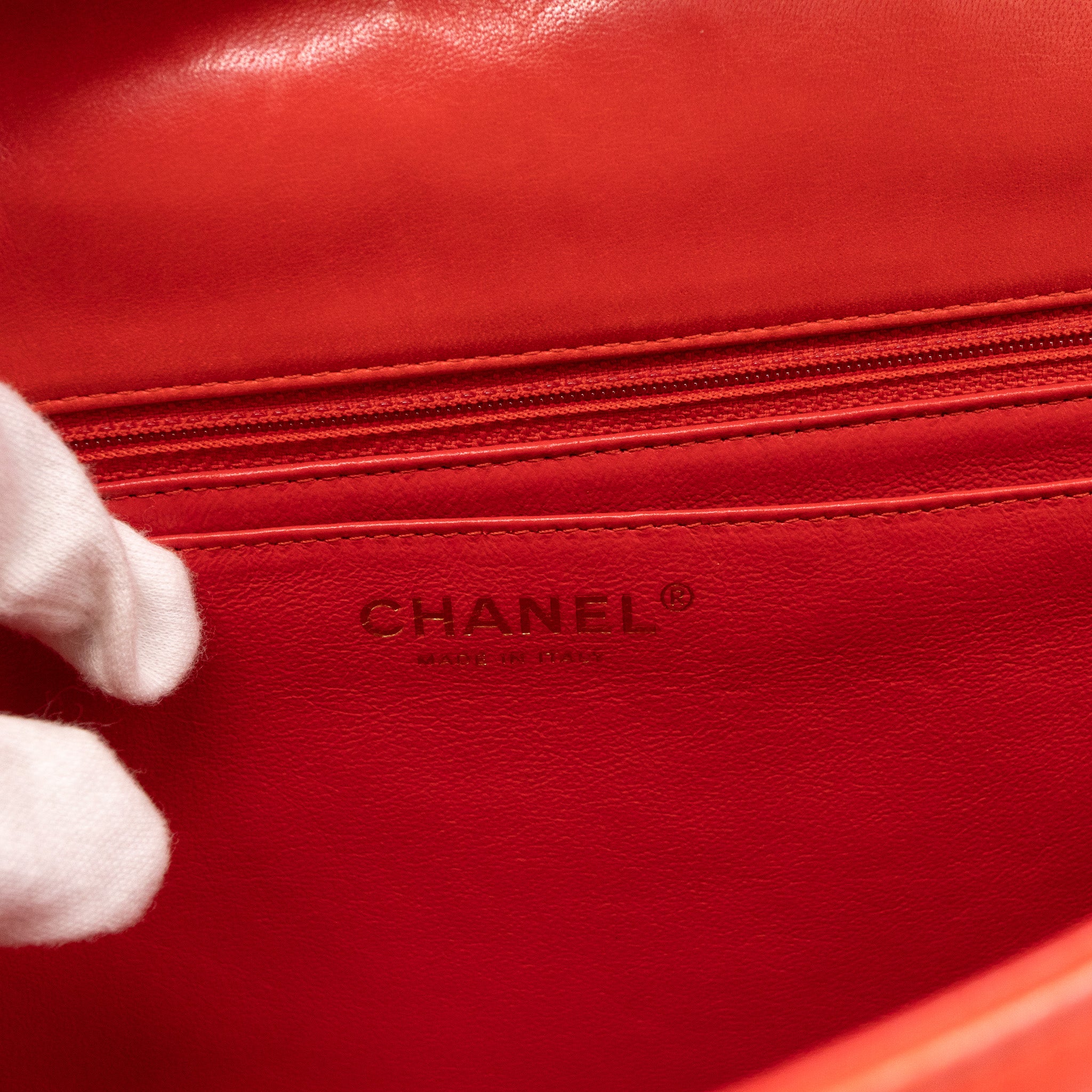 Classic Single Flap Maxi Light Red Leather Matte Gold