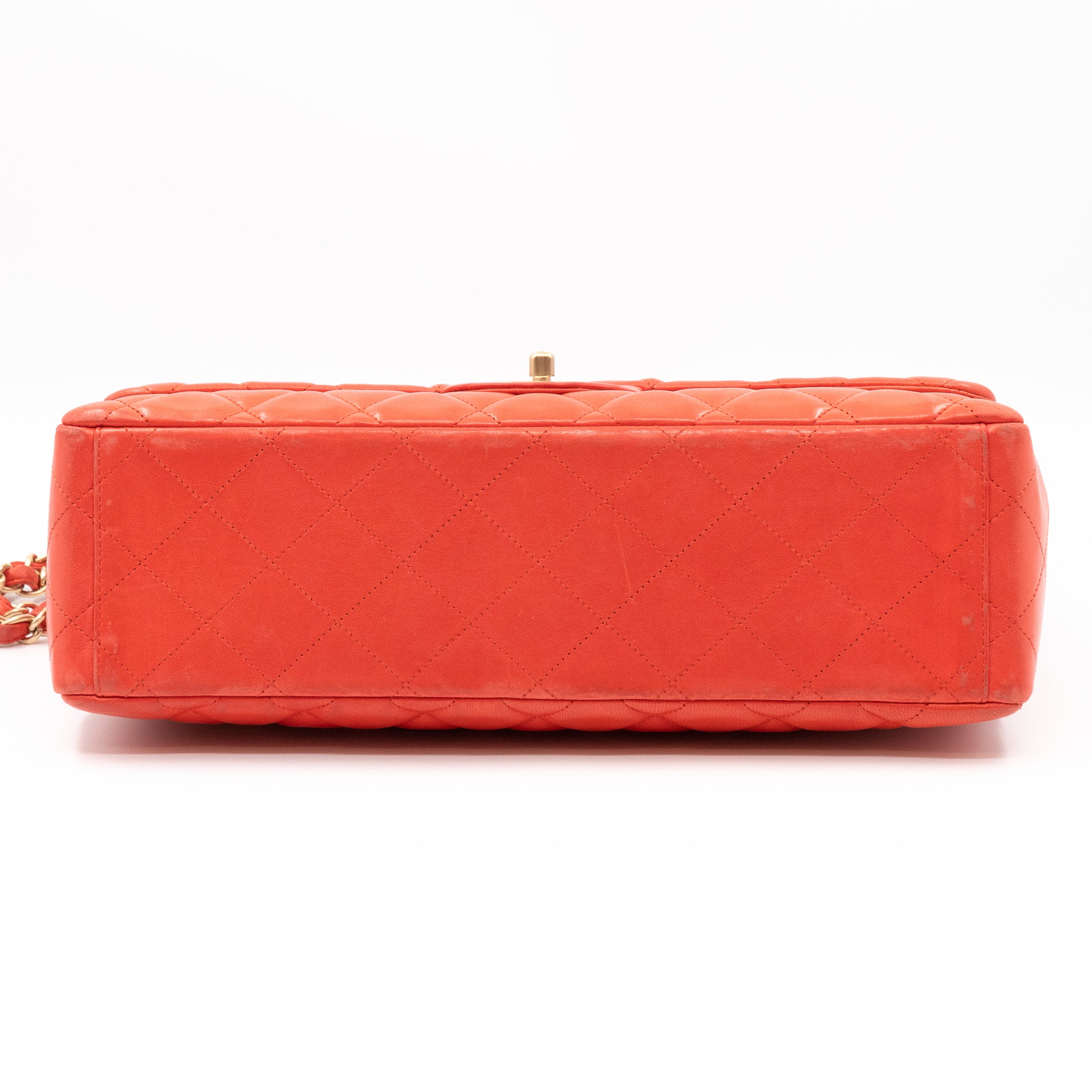 Classic Single Flap Maxi Light Red Leather Matte Gold
