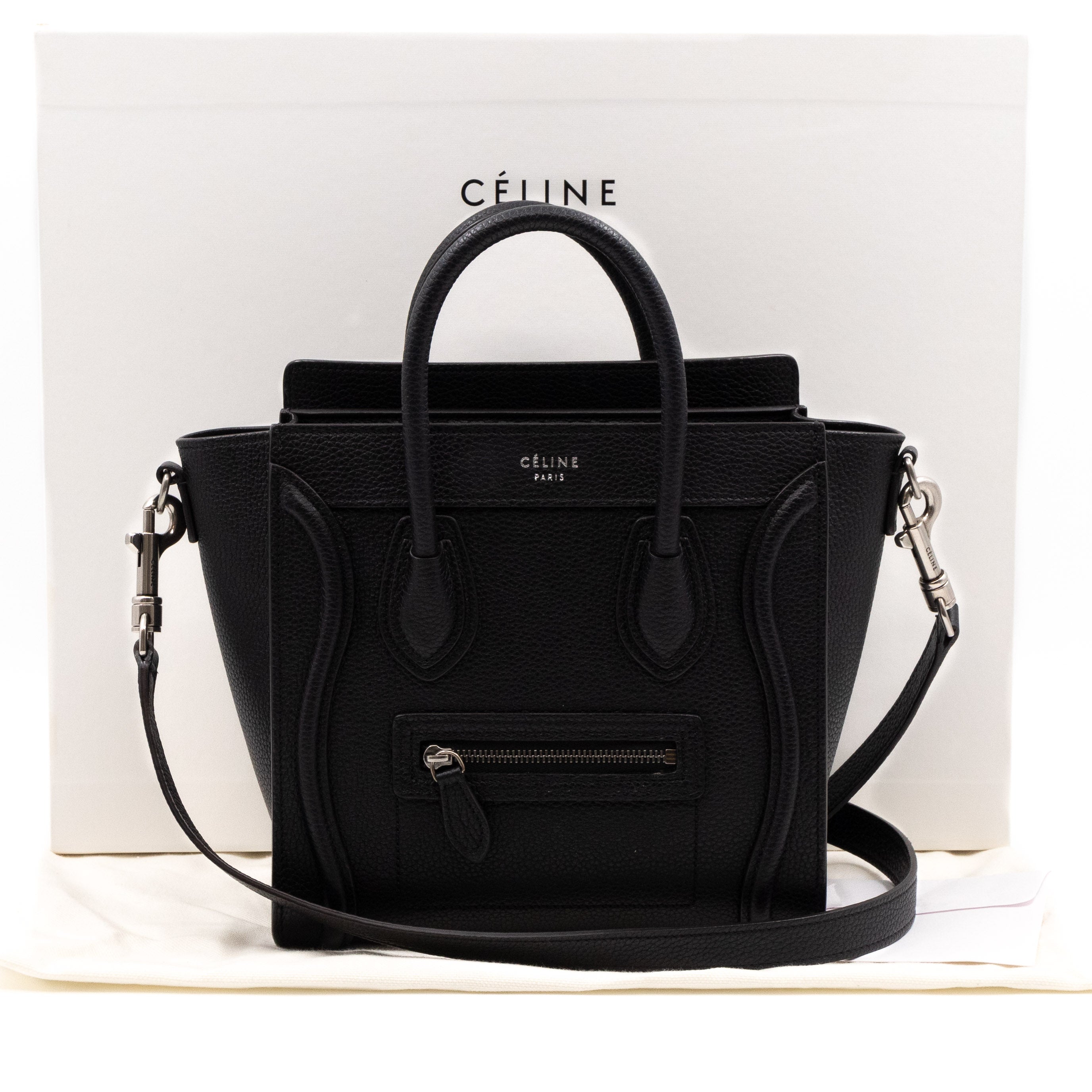 Nano Luggage Black Leather