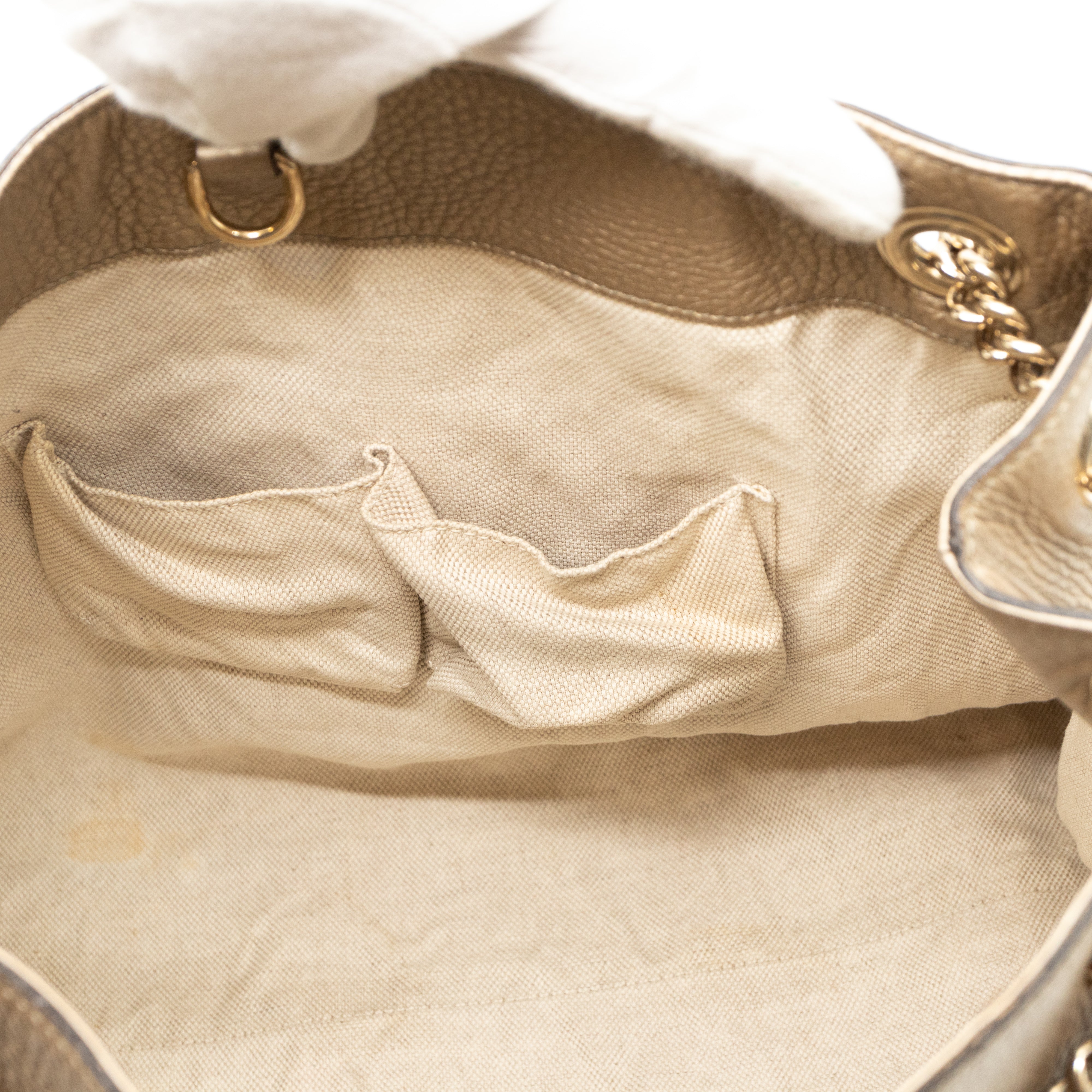 Soho Tassel Chain Large Champagne Leather