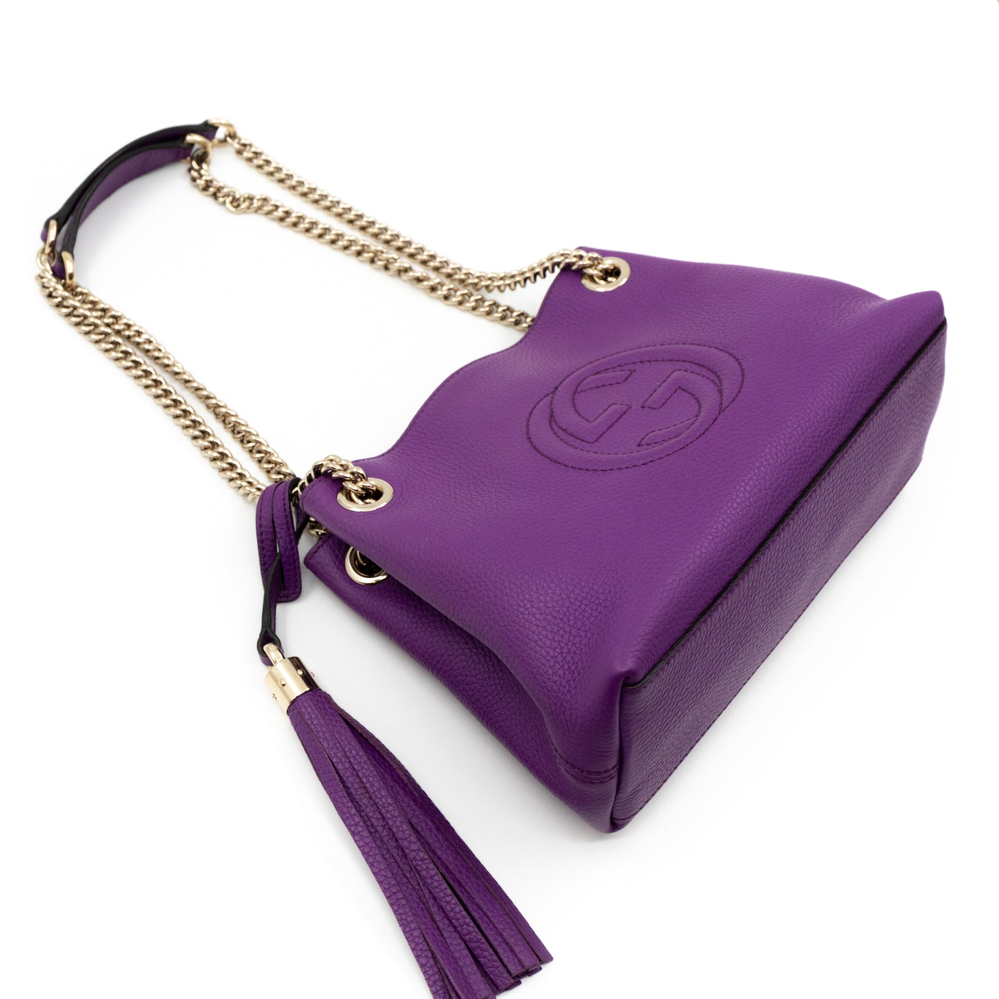 Mini Soho Chain Purple Leather