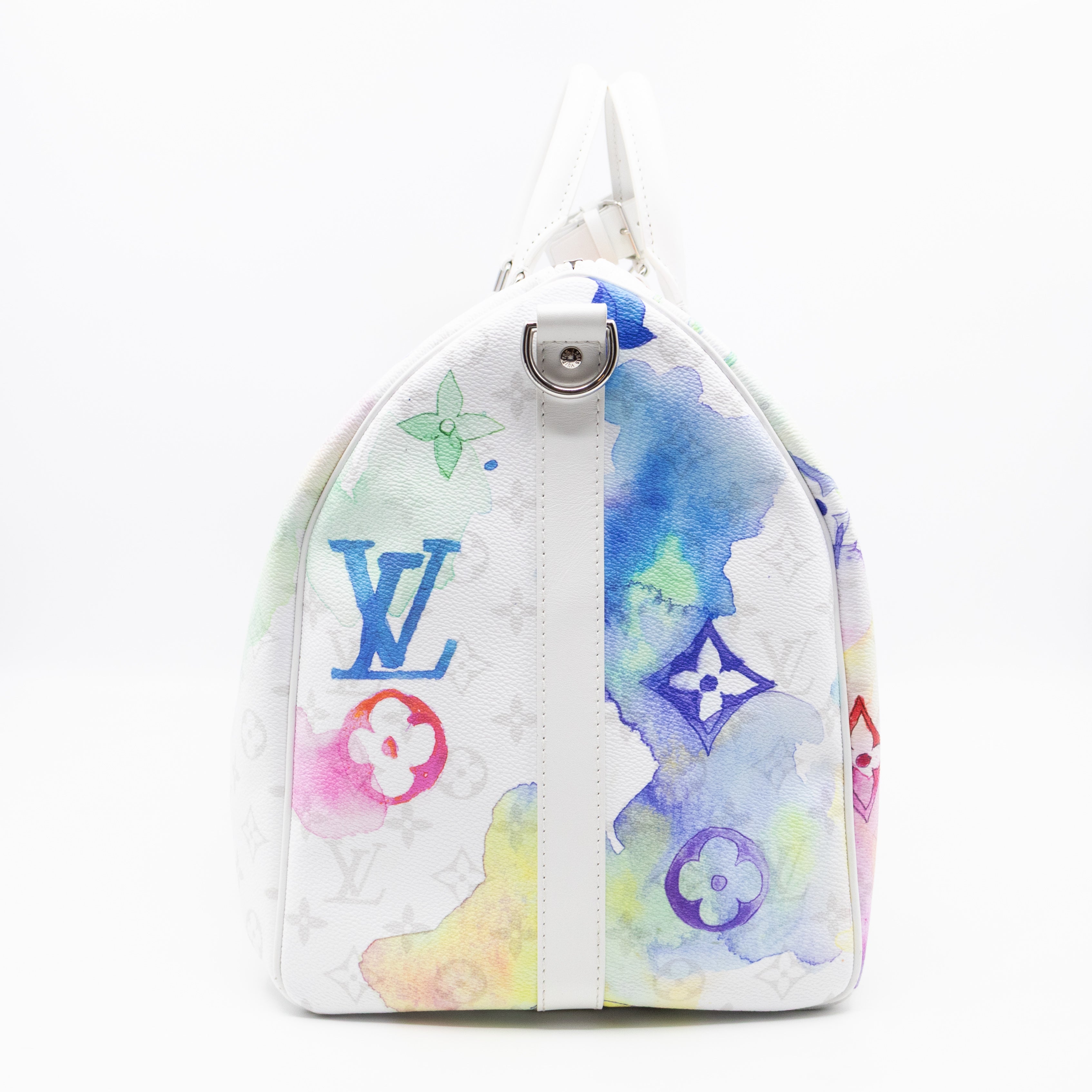 Keepall 50 Bandouliere Monogram Watercolor White