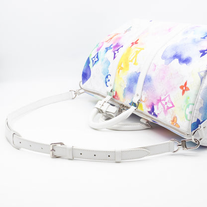 Keepall 50 Bandouliere Monogram Watercolor White
