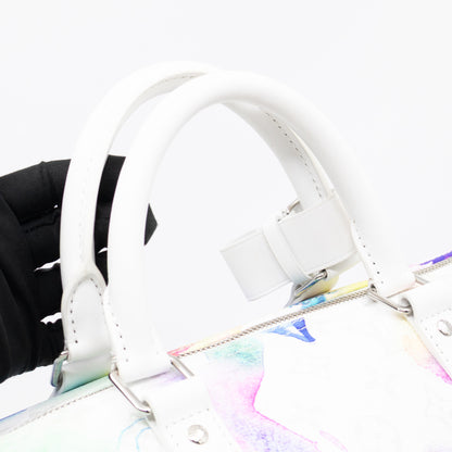 Keepall 50 Bandouliere Monogram Watercolor White