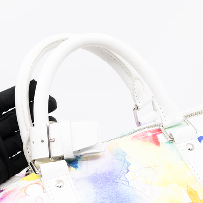 Keepall 50 Bandouliere Monogram Watercolor White