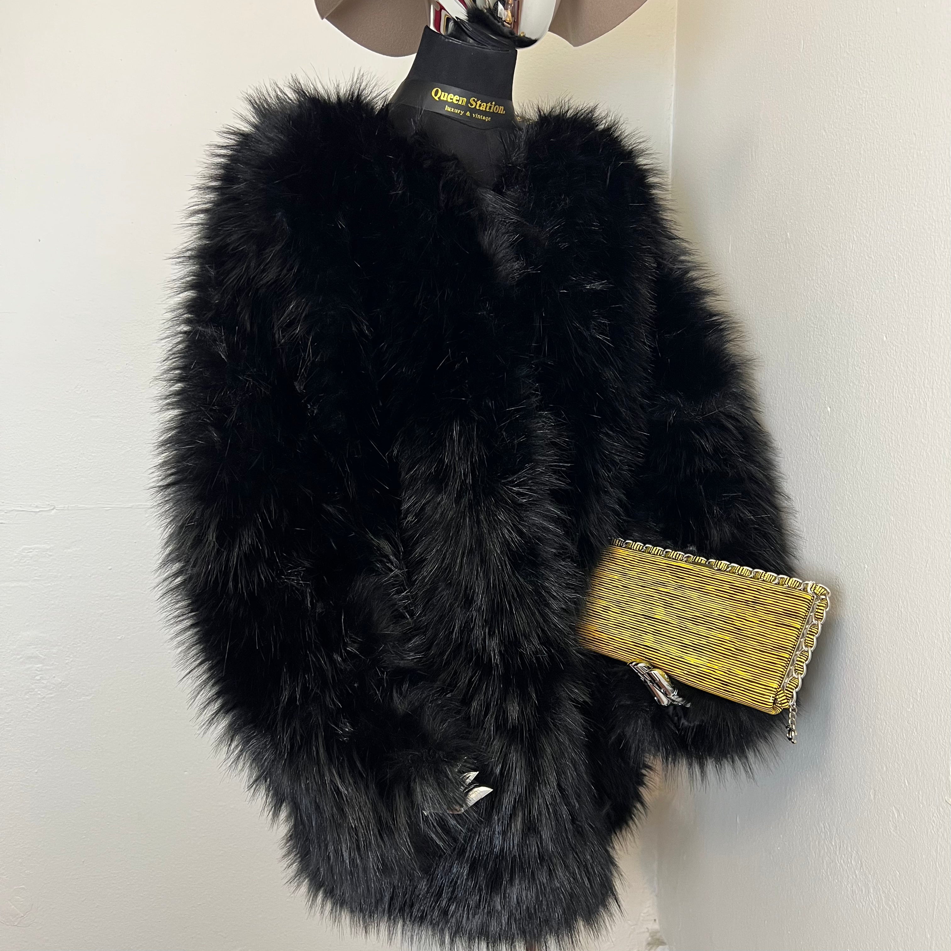 Long Frame Clutch Yellow Striped Patent Leather