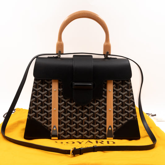 Saigon MM Black Goyardine Canvas