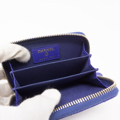 Zipped Coin Purse Blue Leather