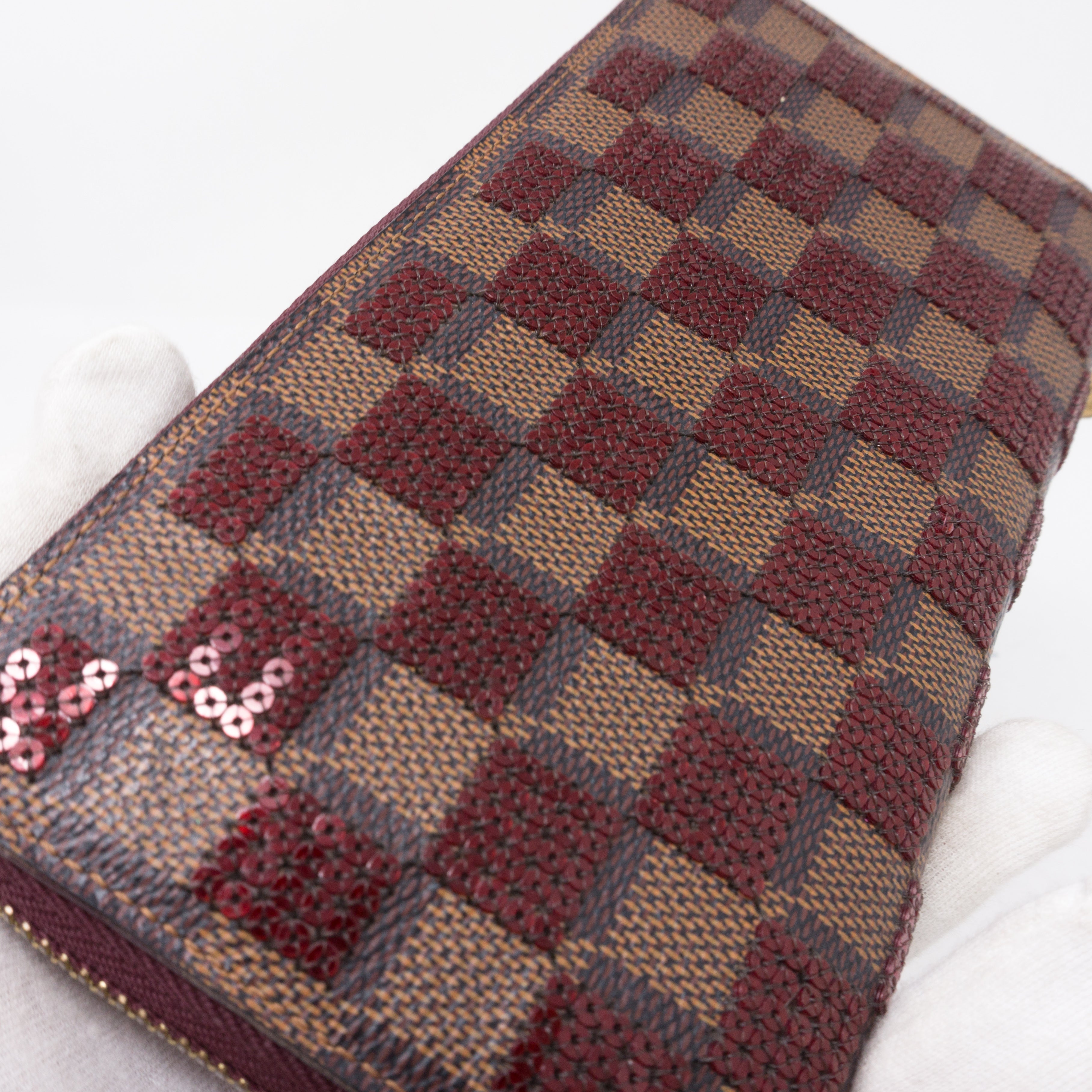 Zippy Wallet Damier Paillettes Red