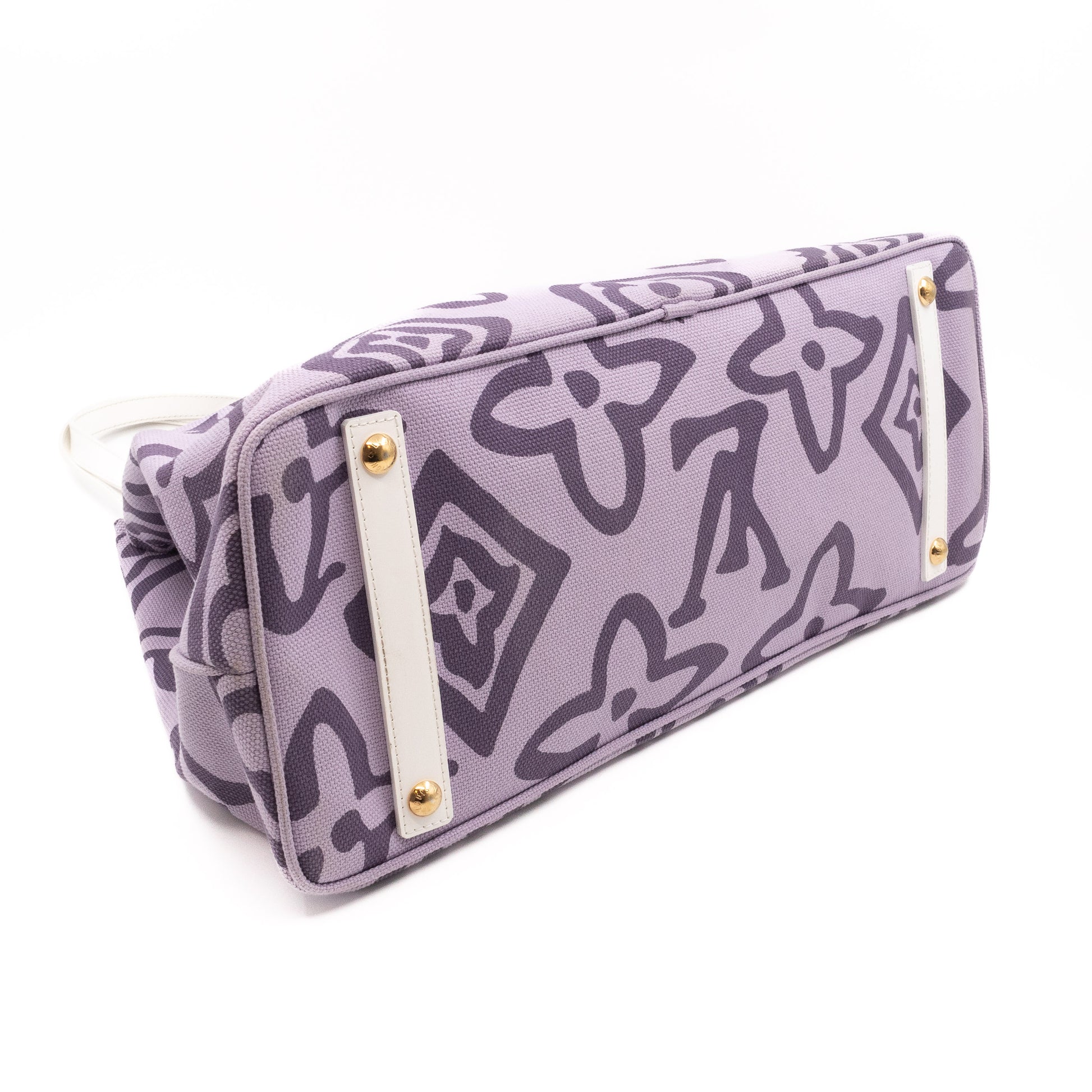 Louis Vuitton White and Purple Monogram Tahitienne Cabas PM, 9