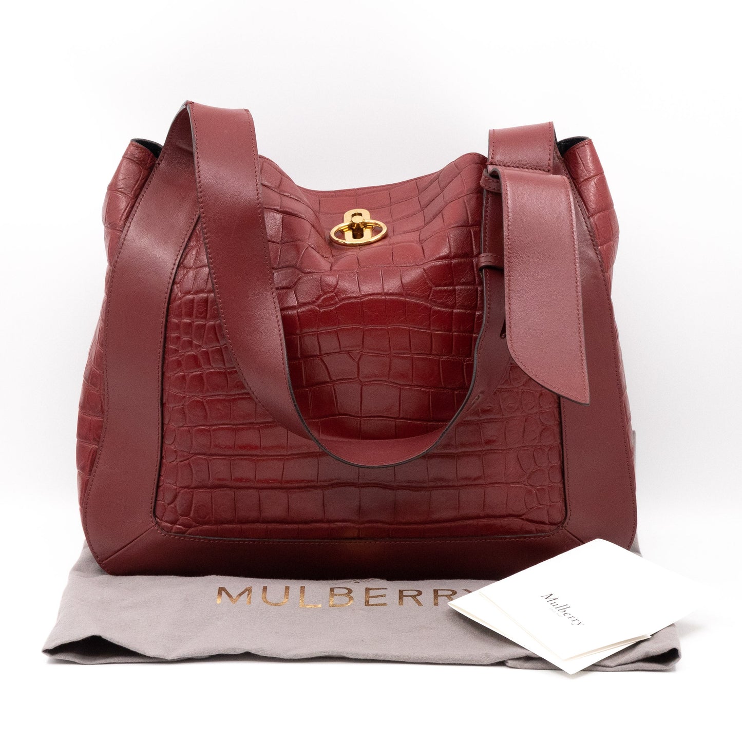 Marloes Hobo Bag Croc Embossed Ruby Leather