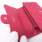Medium Classic Flap Wallet Pink Leather