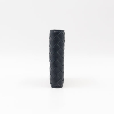 Classic Bifold Wallet Navy Blue Intrecciato Leather