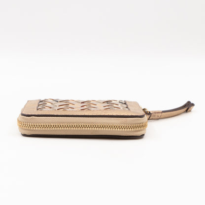 Small Ziggy Wallet Braided Leather Gold