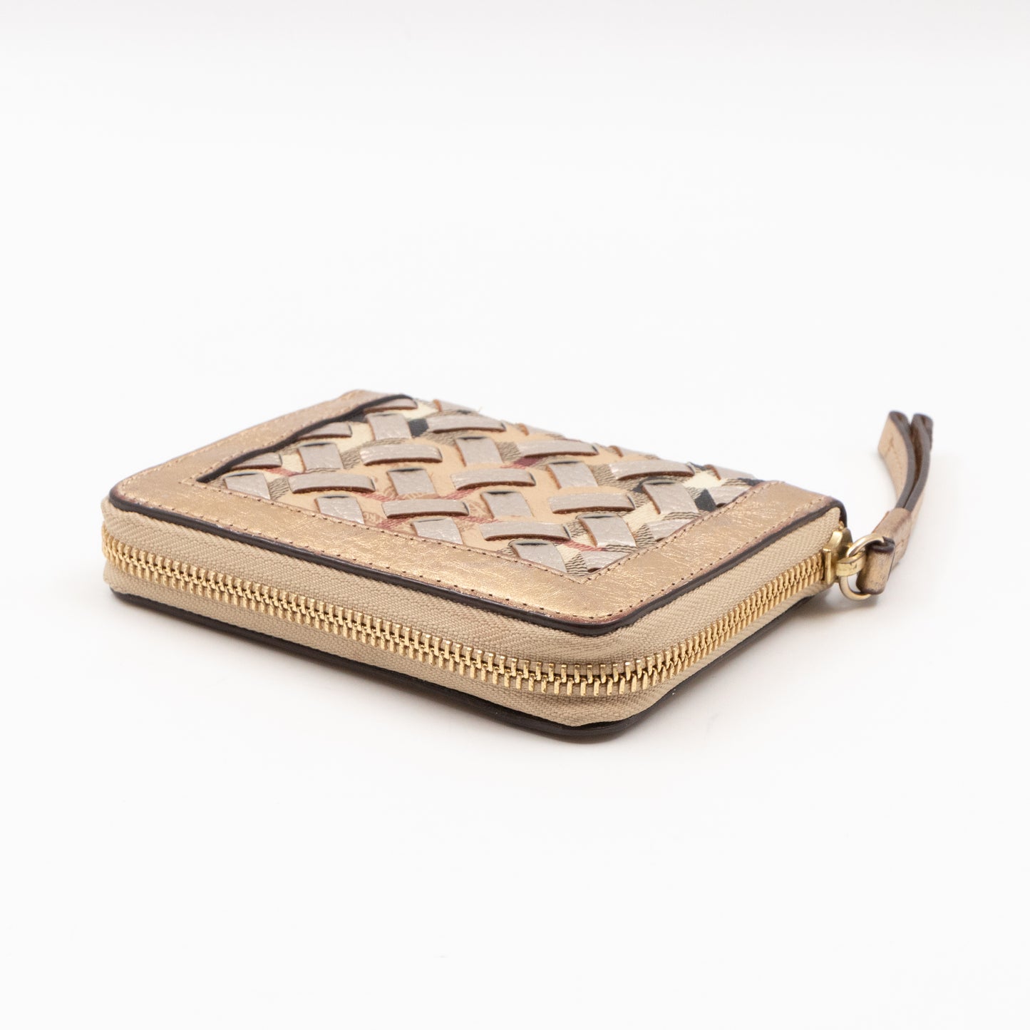 Small Ziggy Wallet Braided Leather Gold