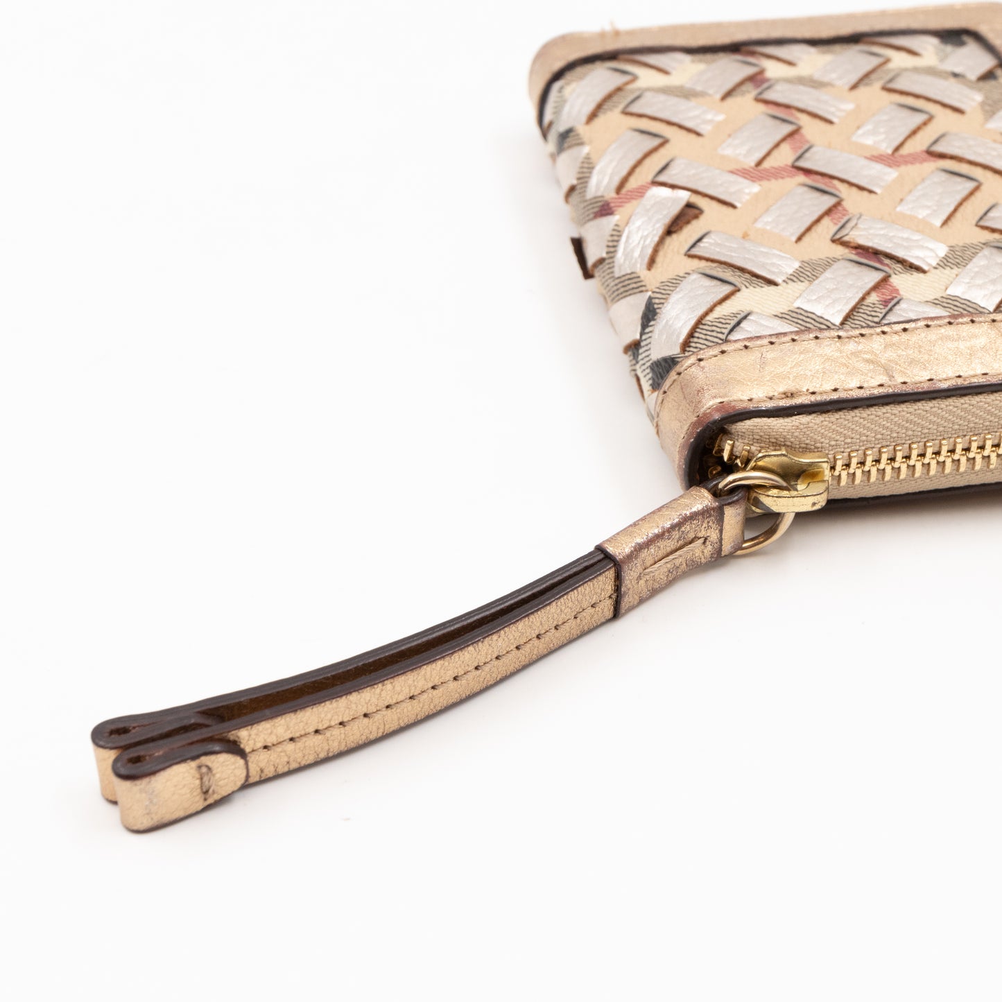 Small Ziggy Wallet Braided Leather Gold