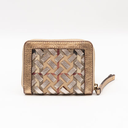 Small Ziggy Wallet Braided Leather Gold