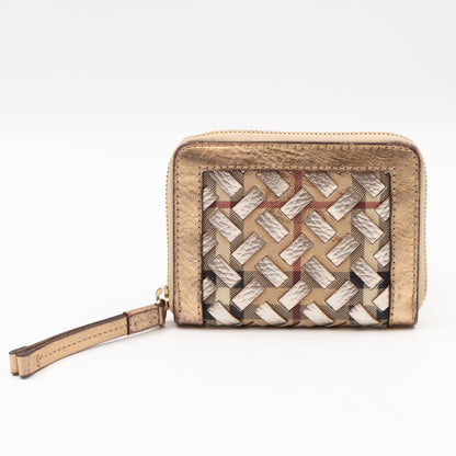 Small Ziggy Wallet Braided Leather Gold