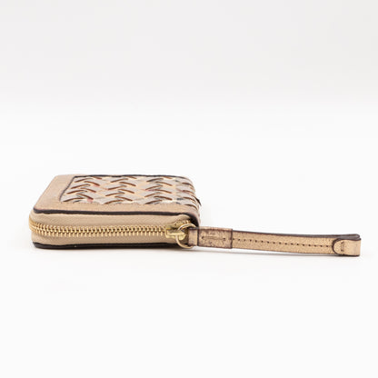 Small Ziggy Wallet Braided Leather Gold