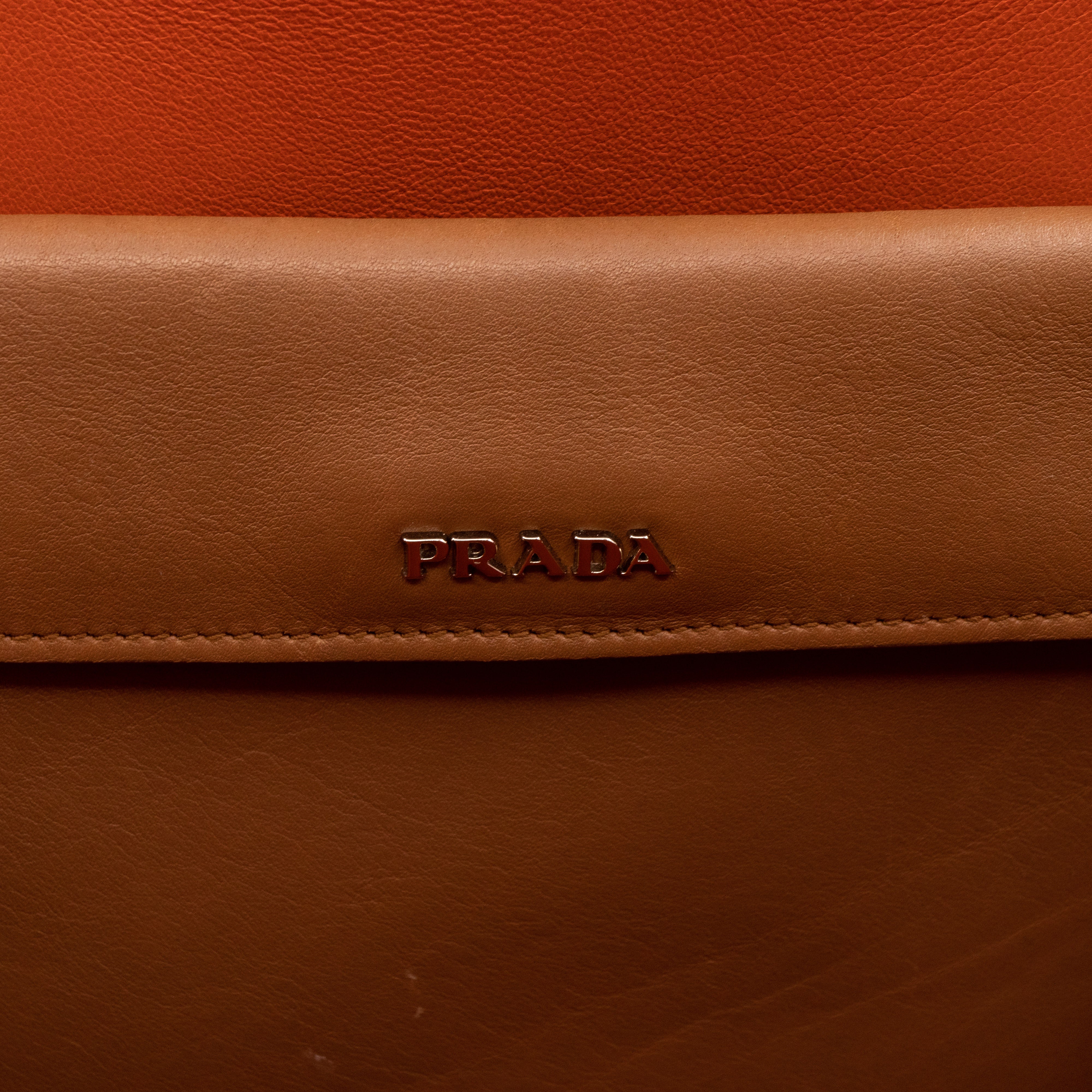 Flap Tote Bag Brown Vitello Leather