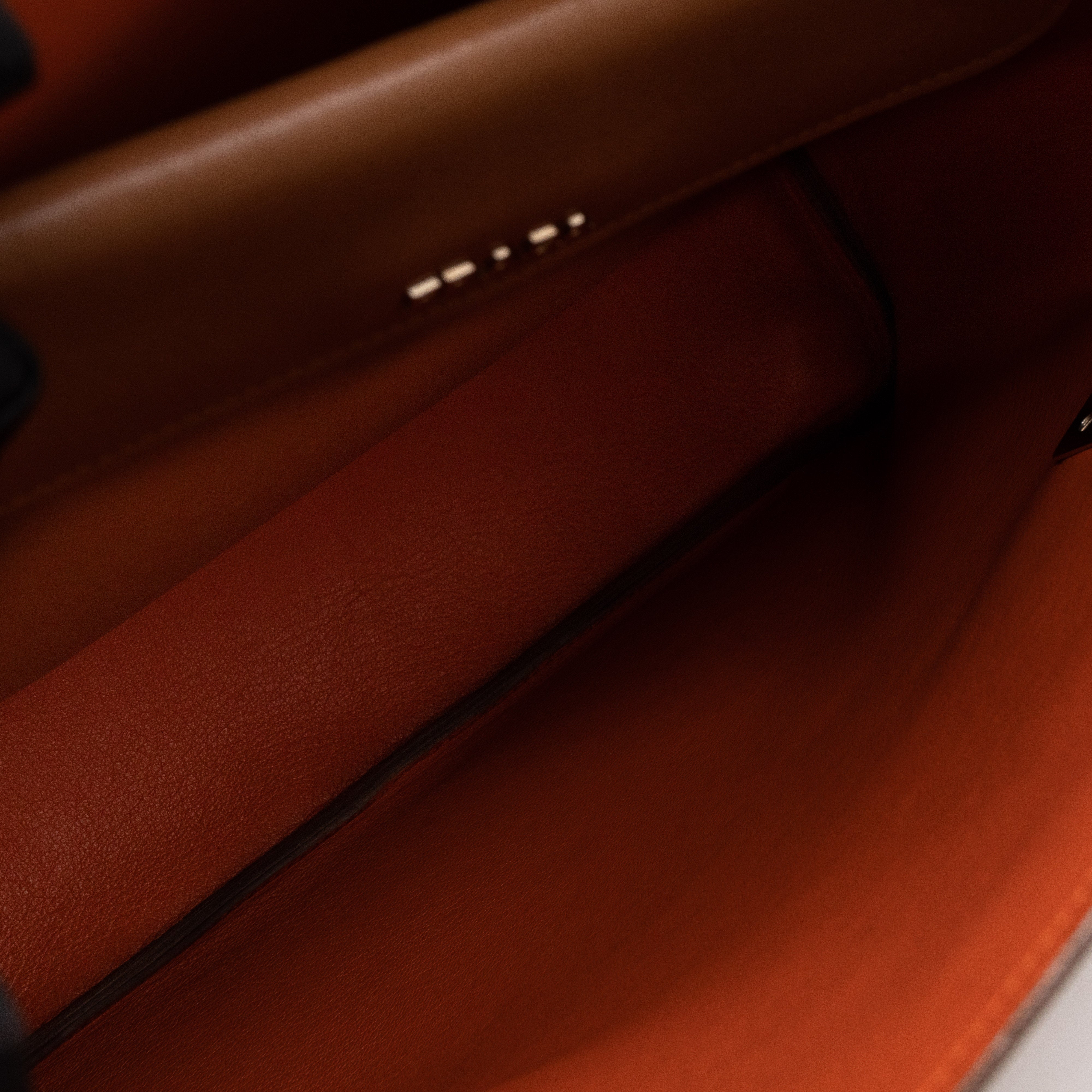 Flap Tote Bag Brown Vitello Leather
